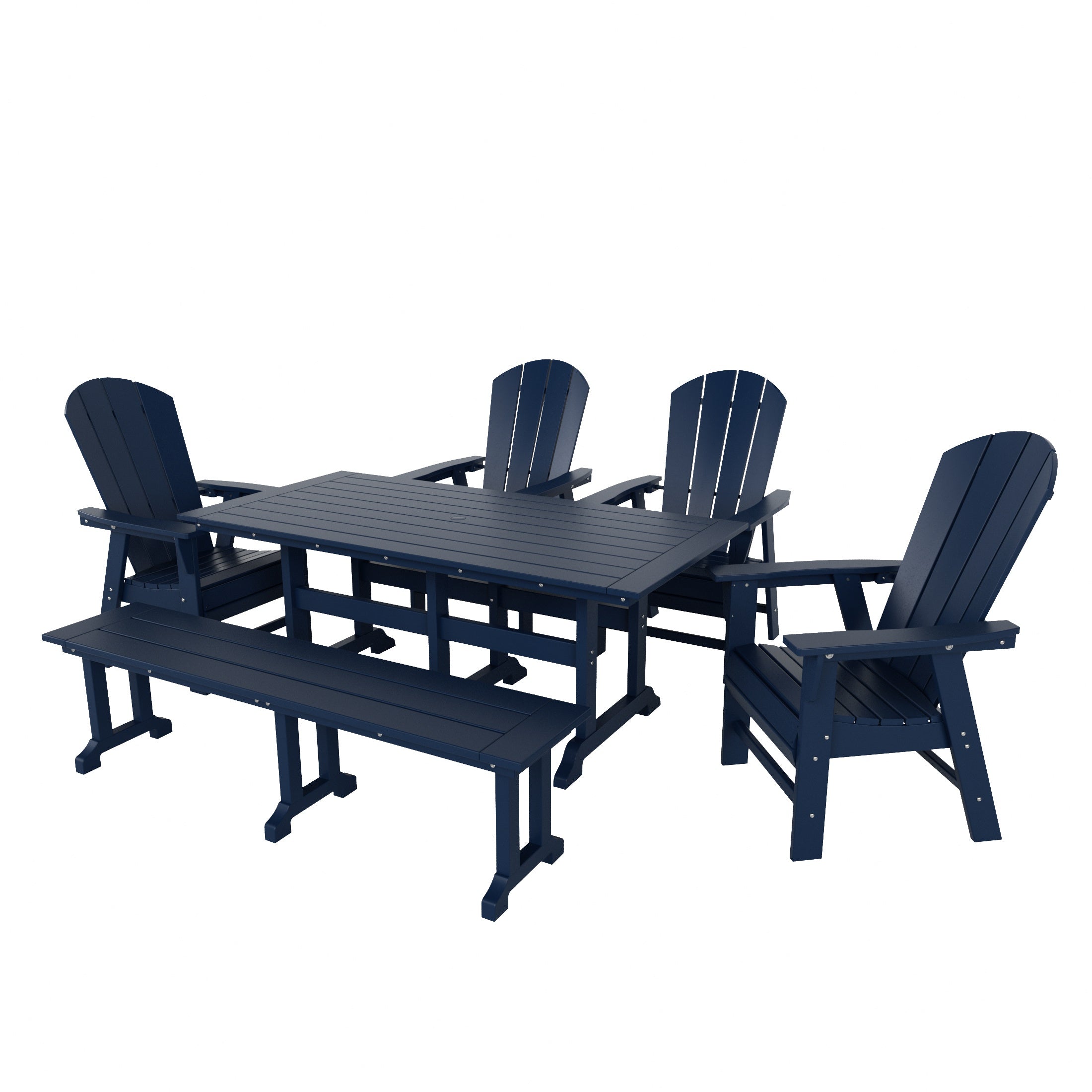 Paradise 6 Piece Outdoor Patio Dining Table and Armchair Dining Bench Set