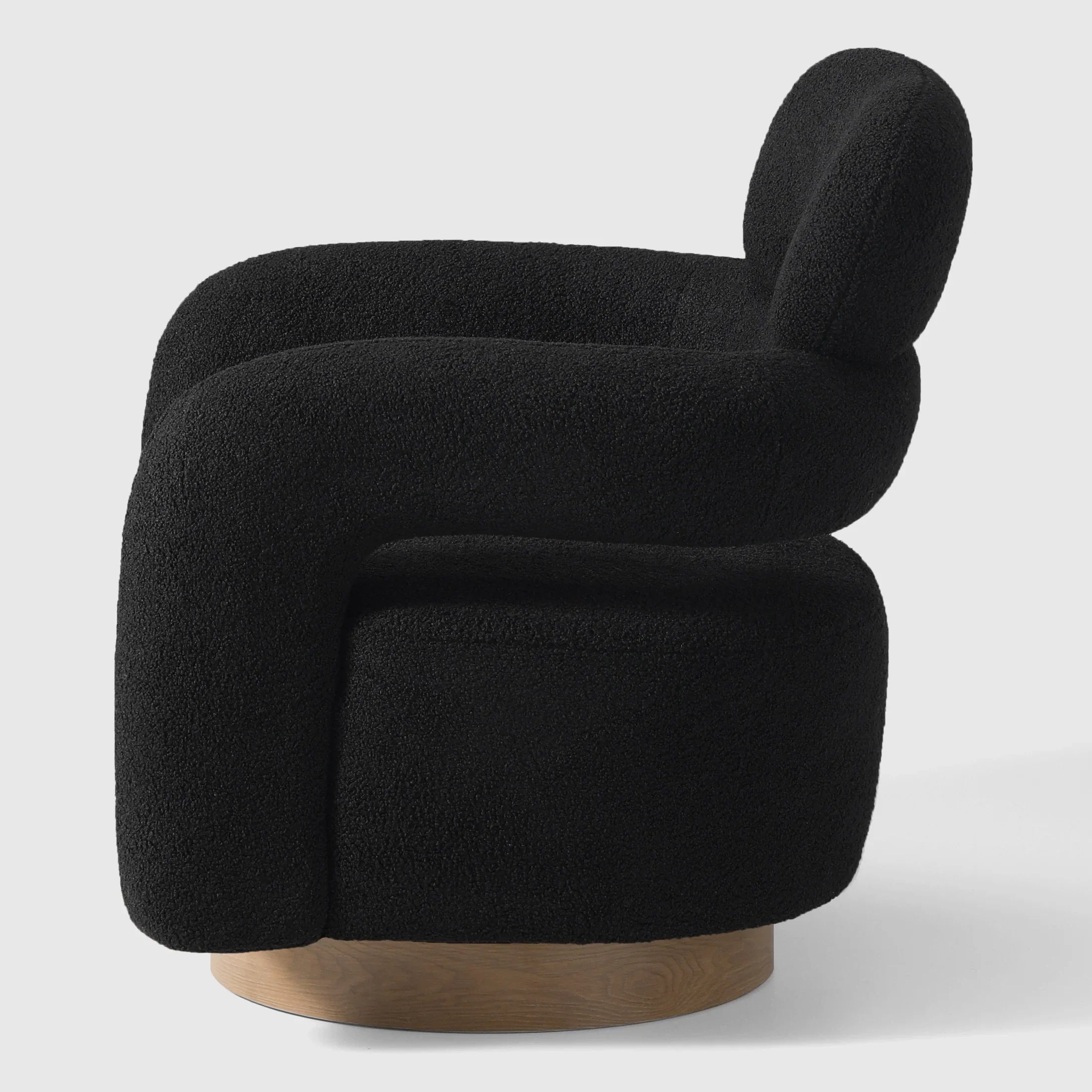 Celine Mid-Century Modern Sherpa Swivel Barrel Accent Chair