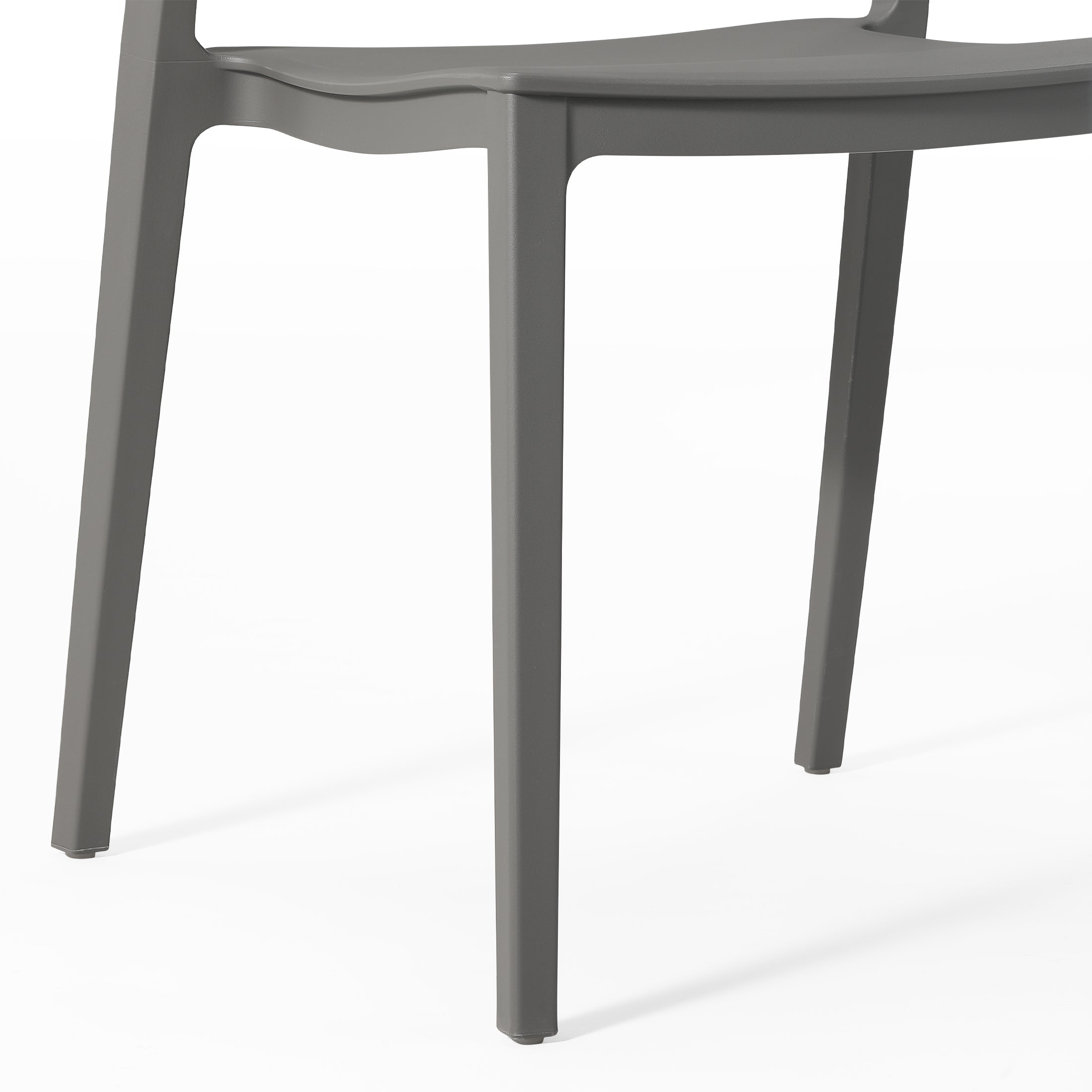 Sunshine Outdoor Modern Stackable Plastic Patio Bistro Dining Side Chairs (Set of 2)