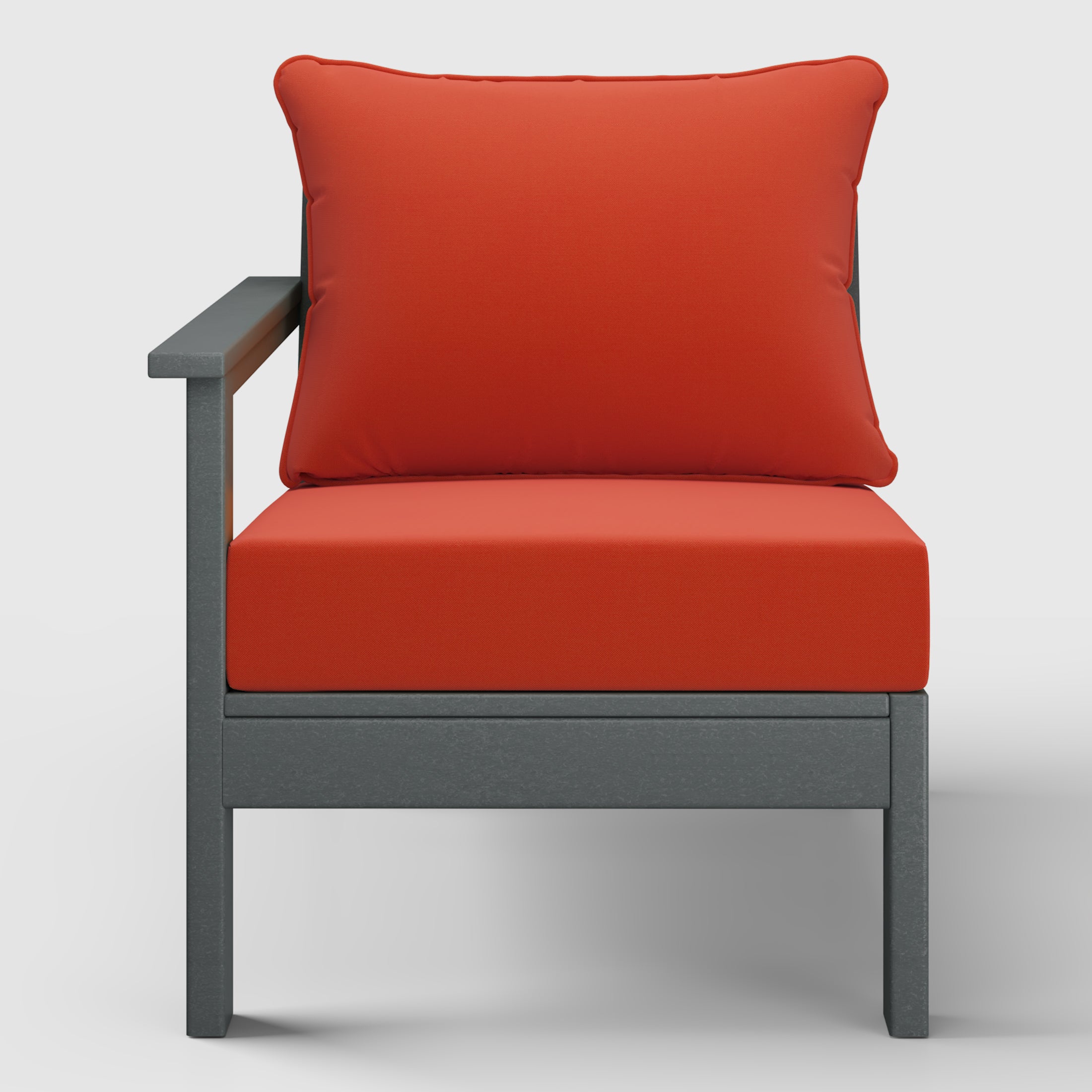 Portsmouth Outdoor Patio HDPE Left Arm Sectional Corner Club Chair with Patio Cushions