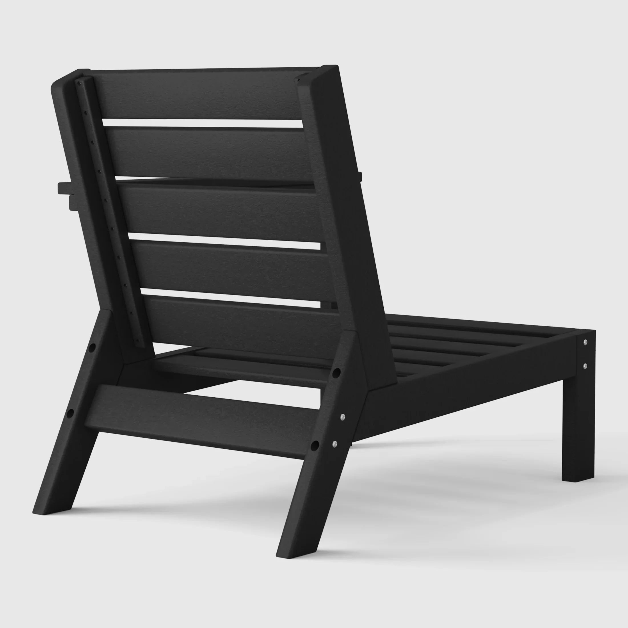 Portsmouth Outdoor Modern HDPE Patio Club Chair with Deep Seat Cushions