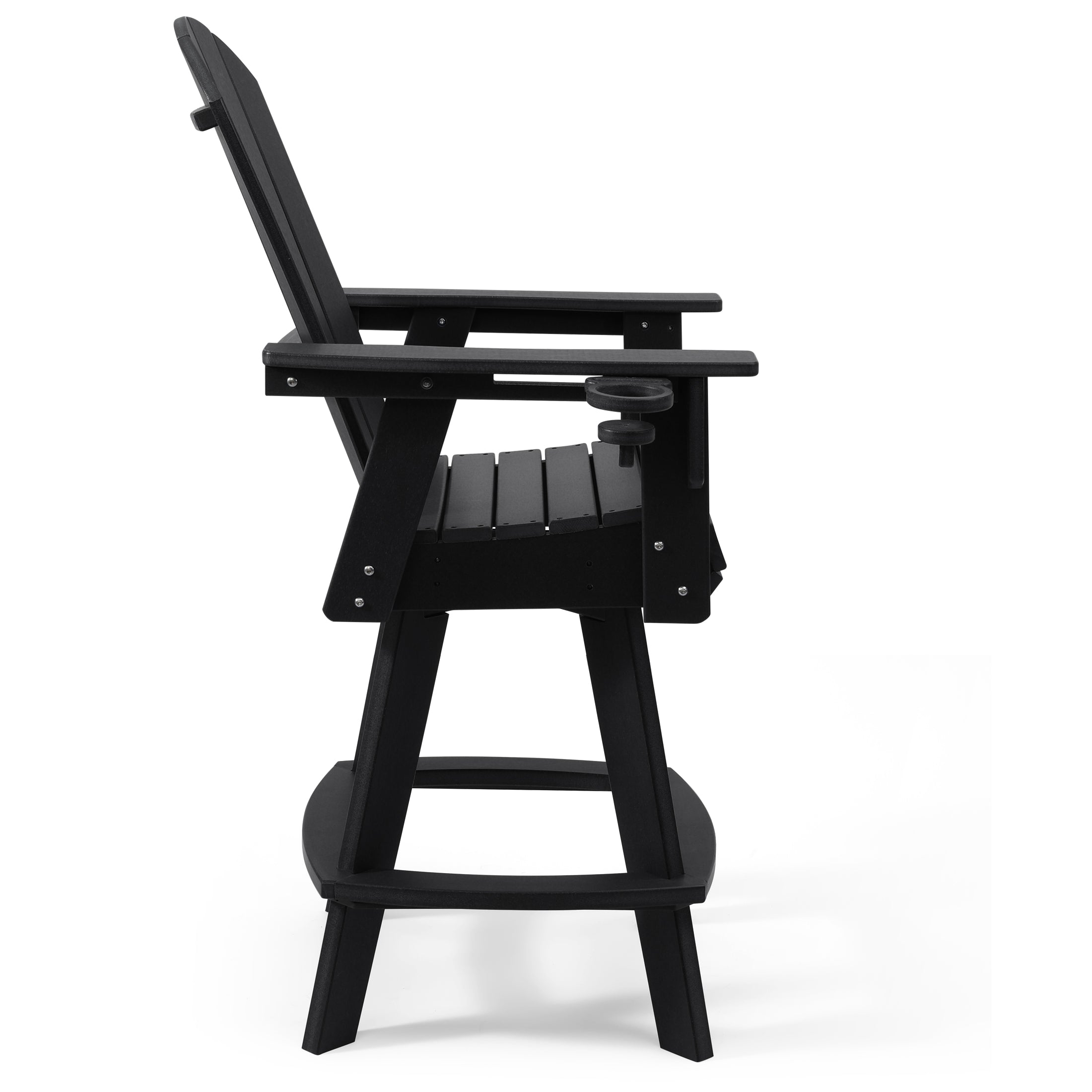 Paradise Outdoor HDPE Swivel Adirondack Bar Height Chair With Cup Holder
