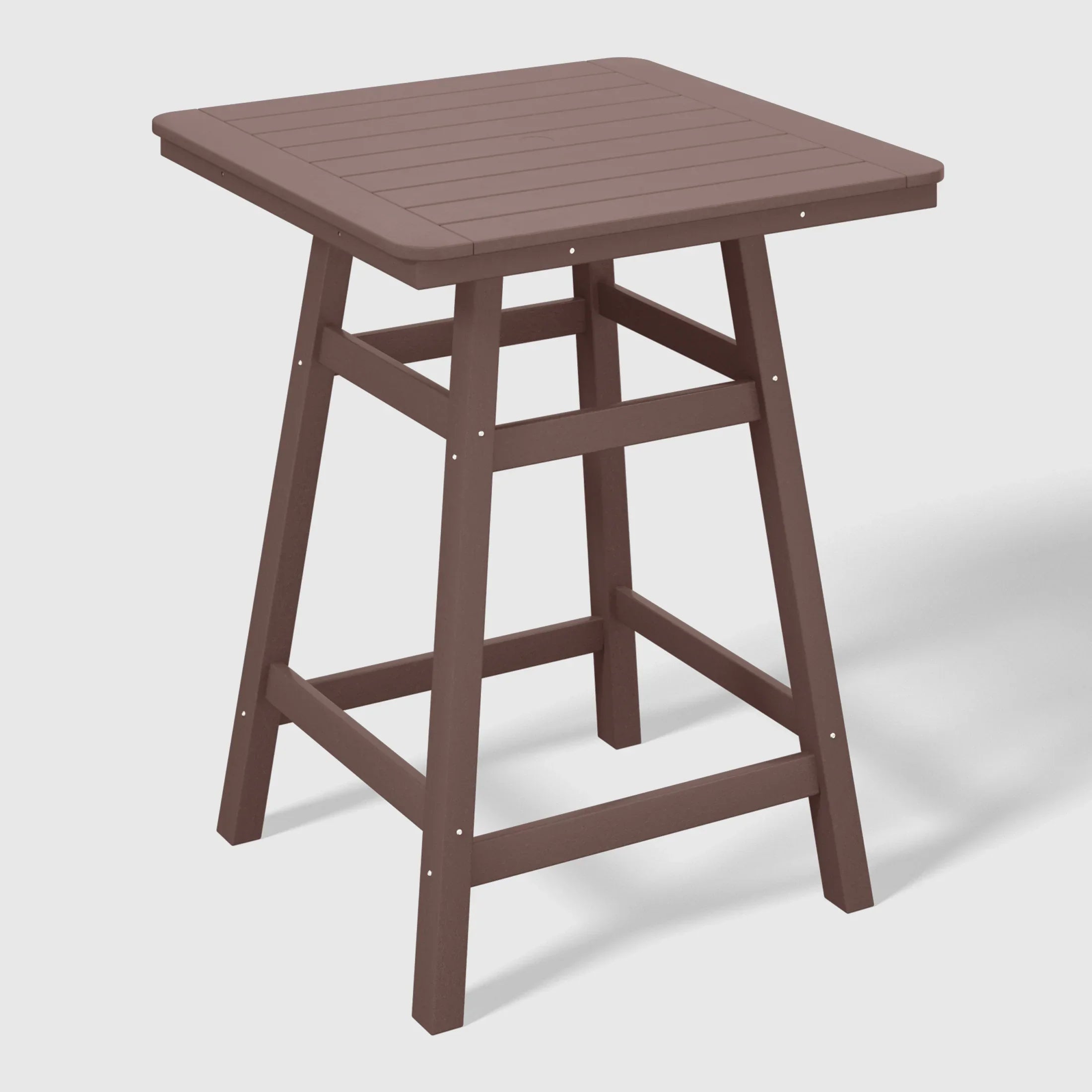 Paradise 30" Square Outdoor Patio Counter High Bistro Bar Table With Umbrella Hole