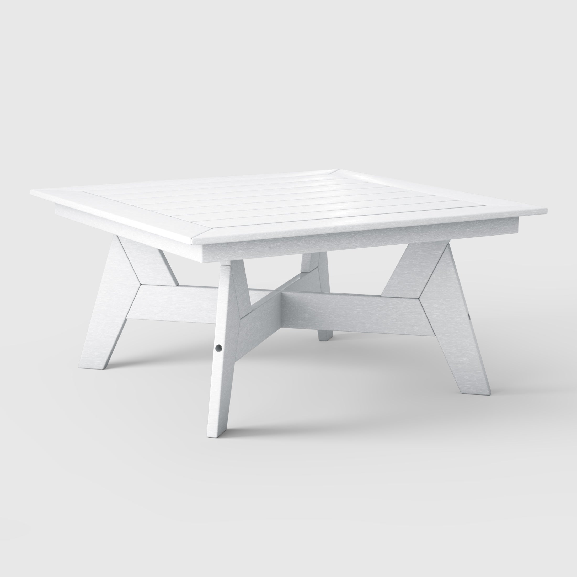 Portsmouth Modern Low Outdoor Patio Square HDPE Coffee Table