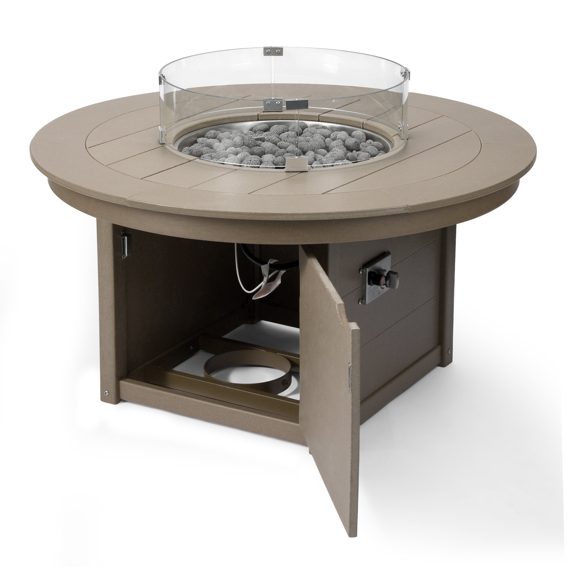 Sol 47" Modern Outdoor 55,000 BTU Patio Propane Round Fire Pit Table