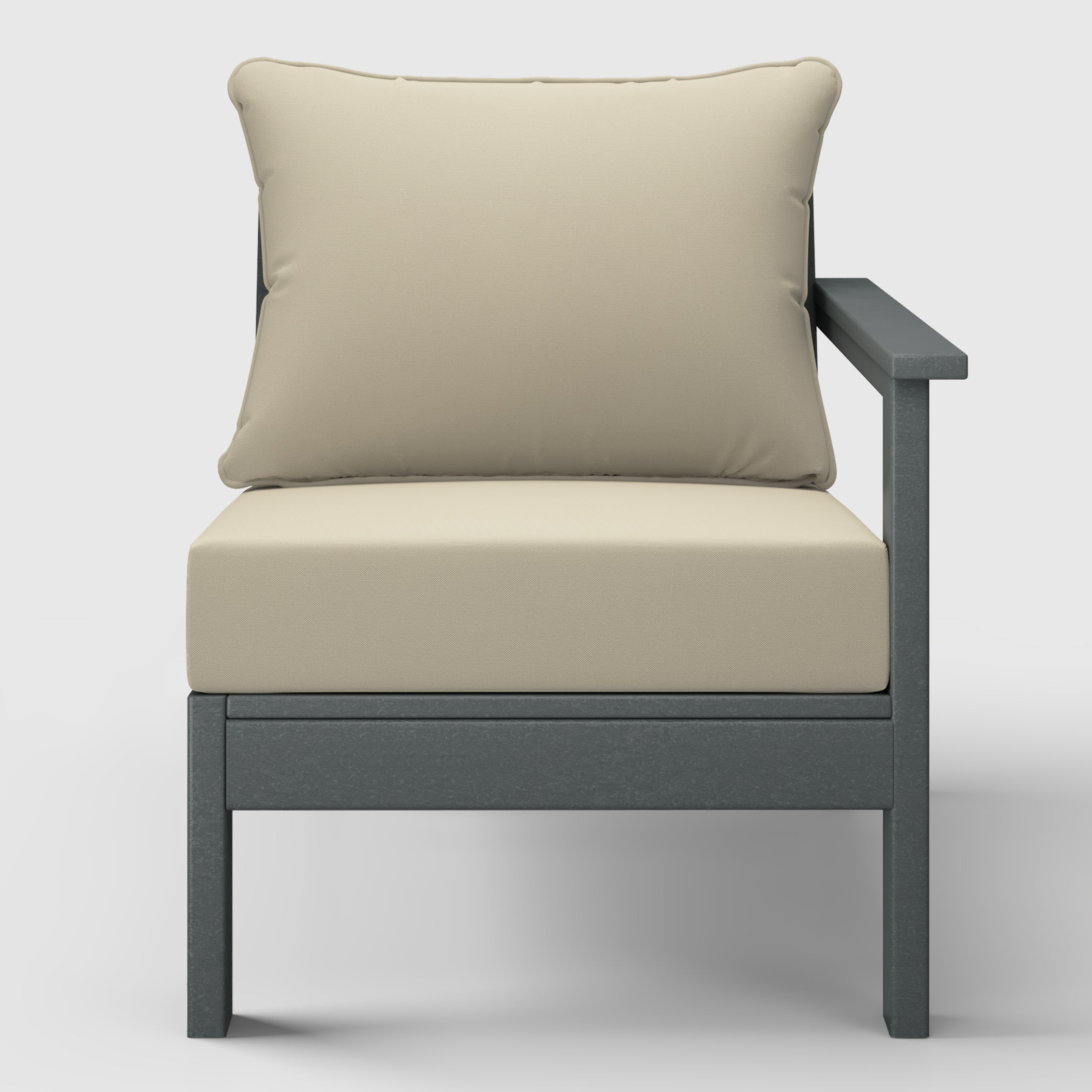 Portsmouth Outdoor Patio HDPE Right Arm Sectional Corner Club Chair with Patio Cushions