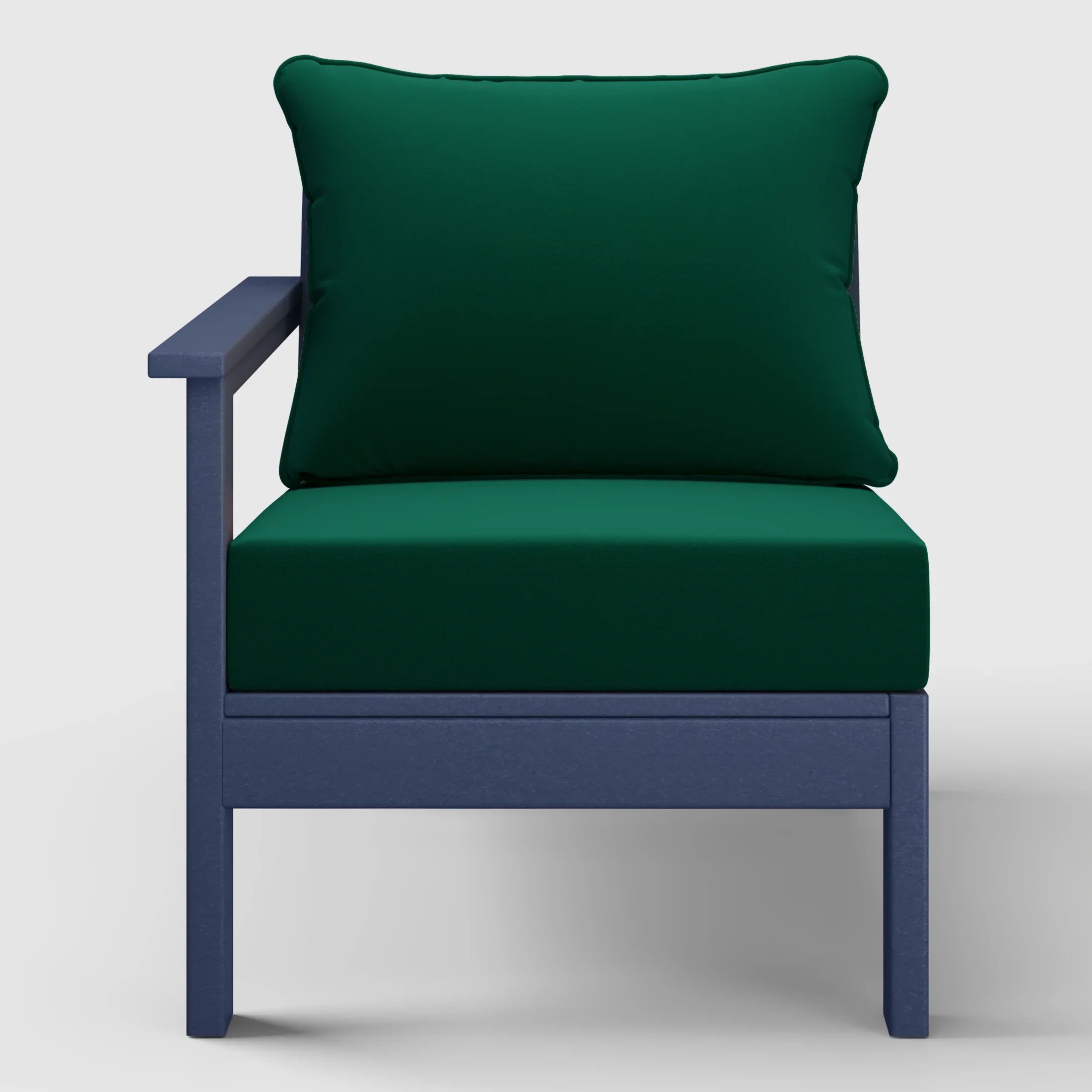 Portsmouth Outdoor Patio HDPE Left Arm Sectional Corner Club Chair with Patio Cushions