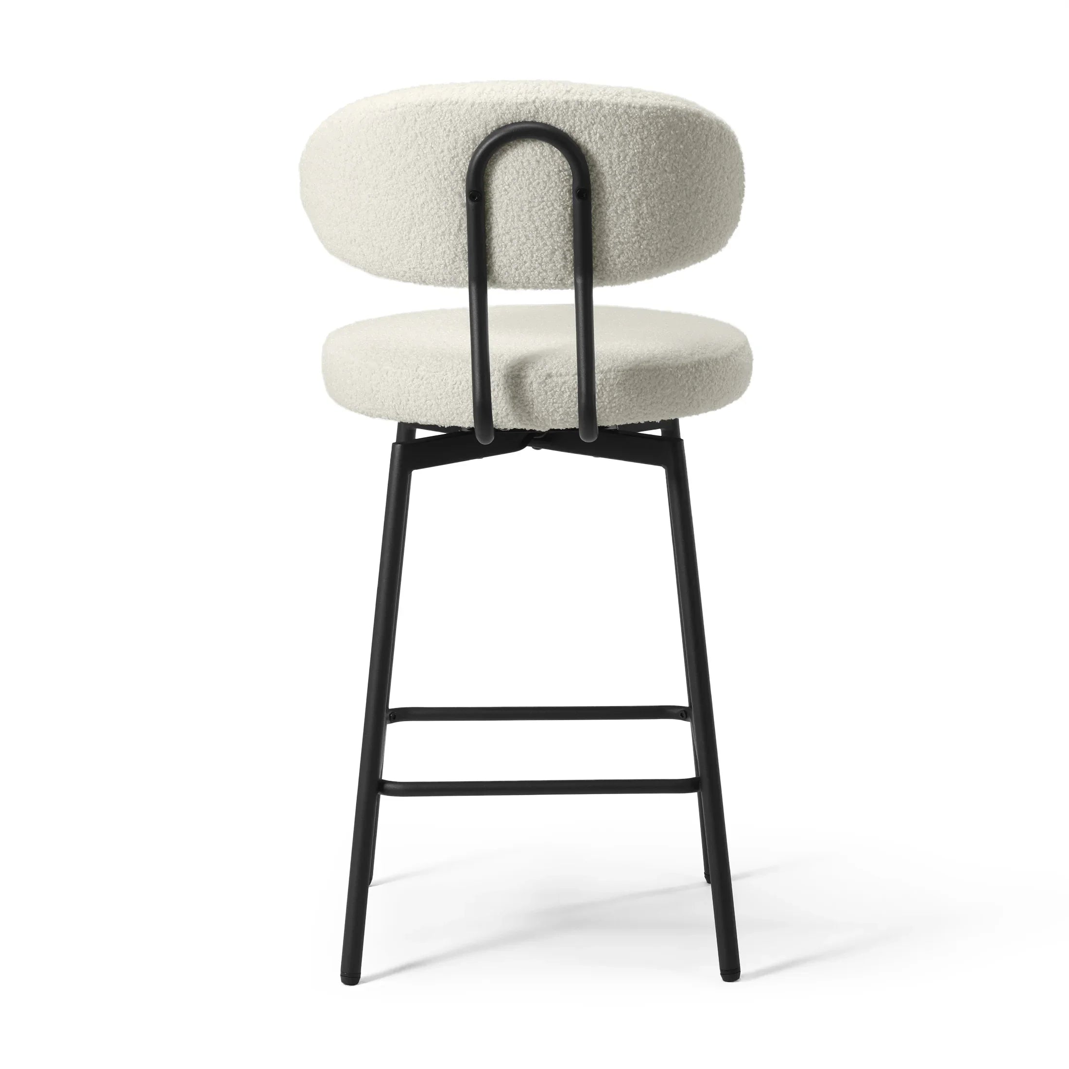 Celine Modern Upholstered Sherpa Fabric Counter Height Bar Stools with Back (Set of 2)