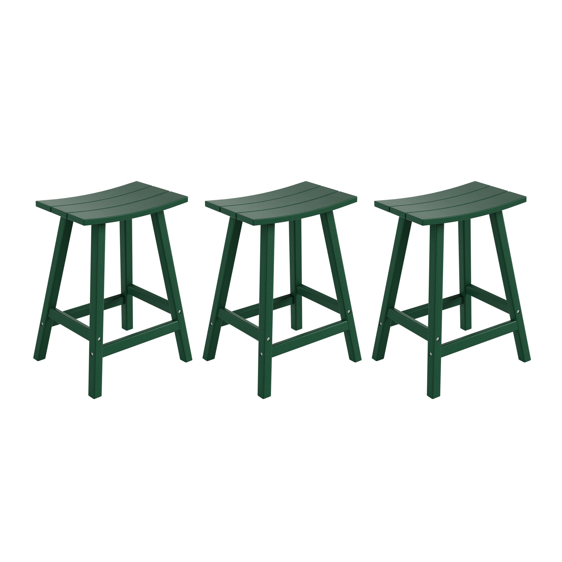 Paradise 24 Inch Counter High Saddle Stools (Set of 3)