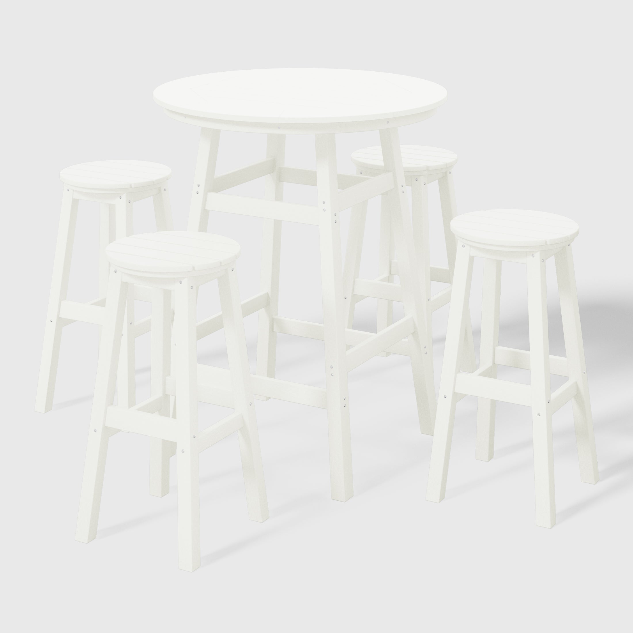 Paradise 5-Piece HDPE Outdoor Patio Dining Bar Bistro Table Set with Bar Stools