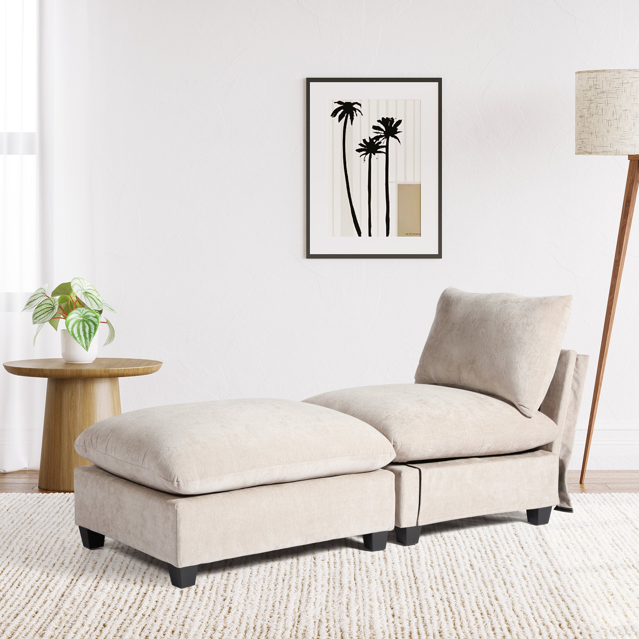 Springfield 68.5" Chenille Upholstered Indoor Chaise Lounge Chair