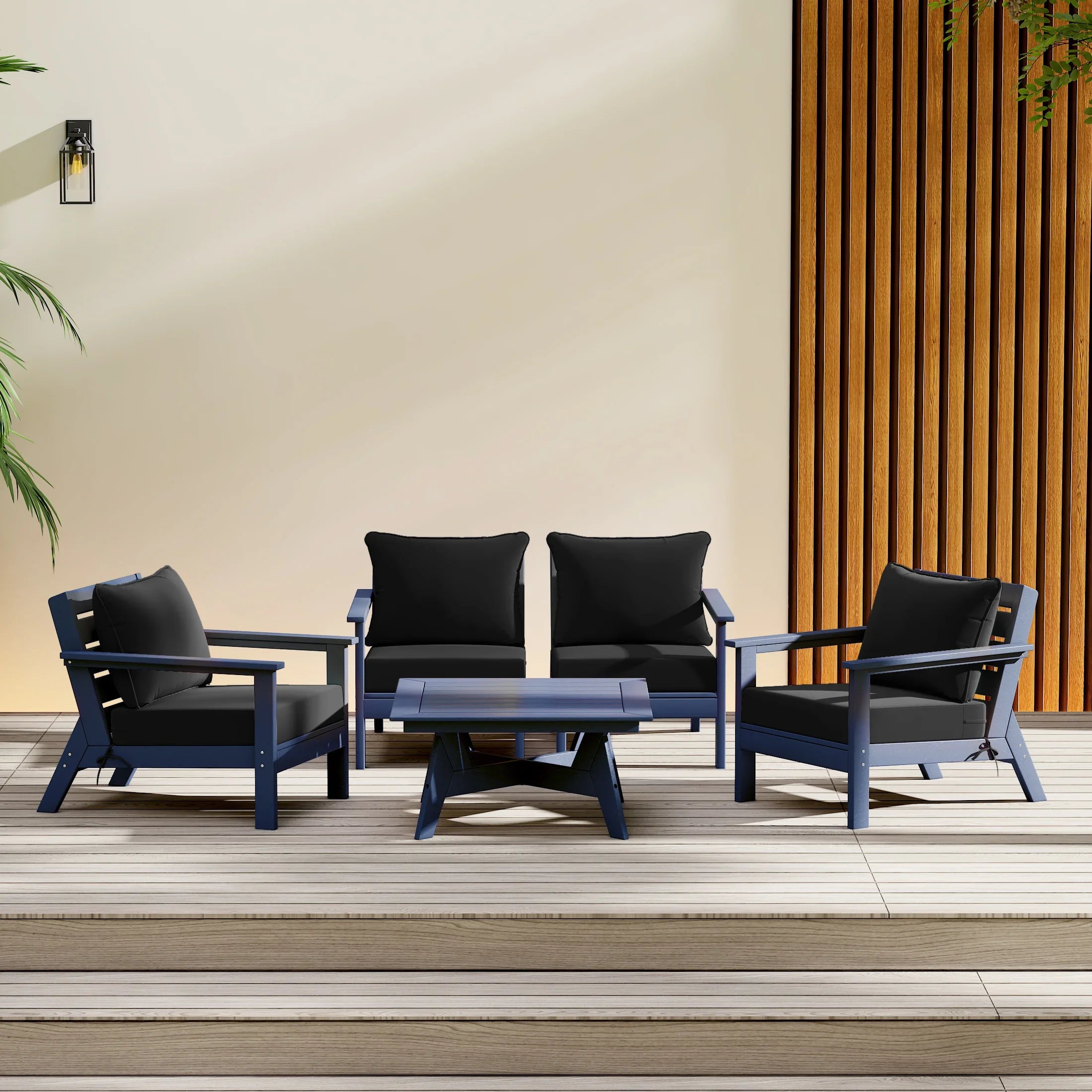 Portsmouth Outdoor 5-Piece Modular Sectional Patio Furniture Sofa Set