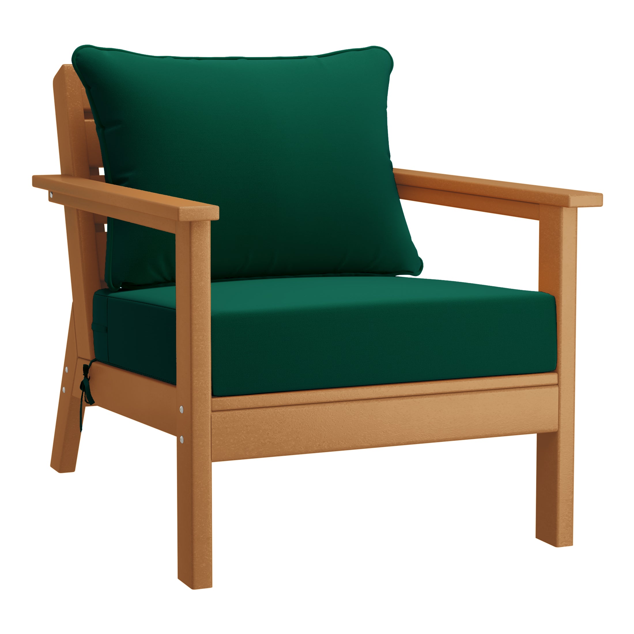 Portsmouth Outdoor Modern HDPE Patio Club Chairs with Deep Seat Cushions (Set of 2)