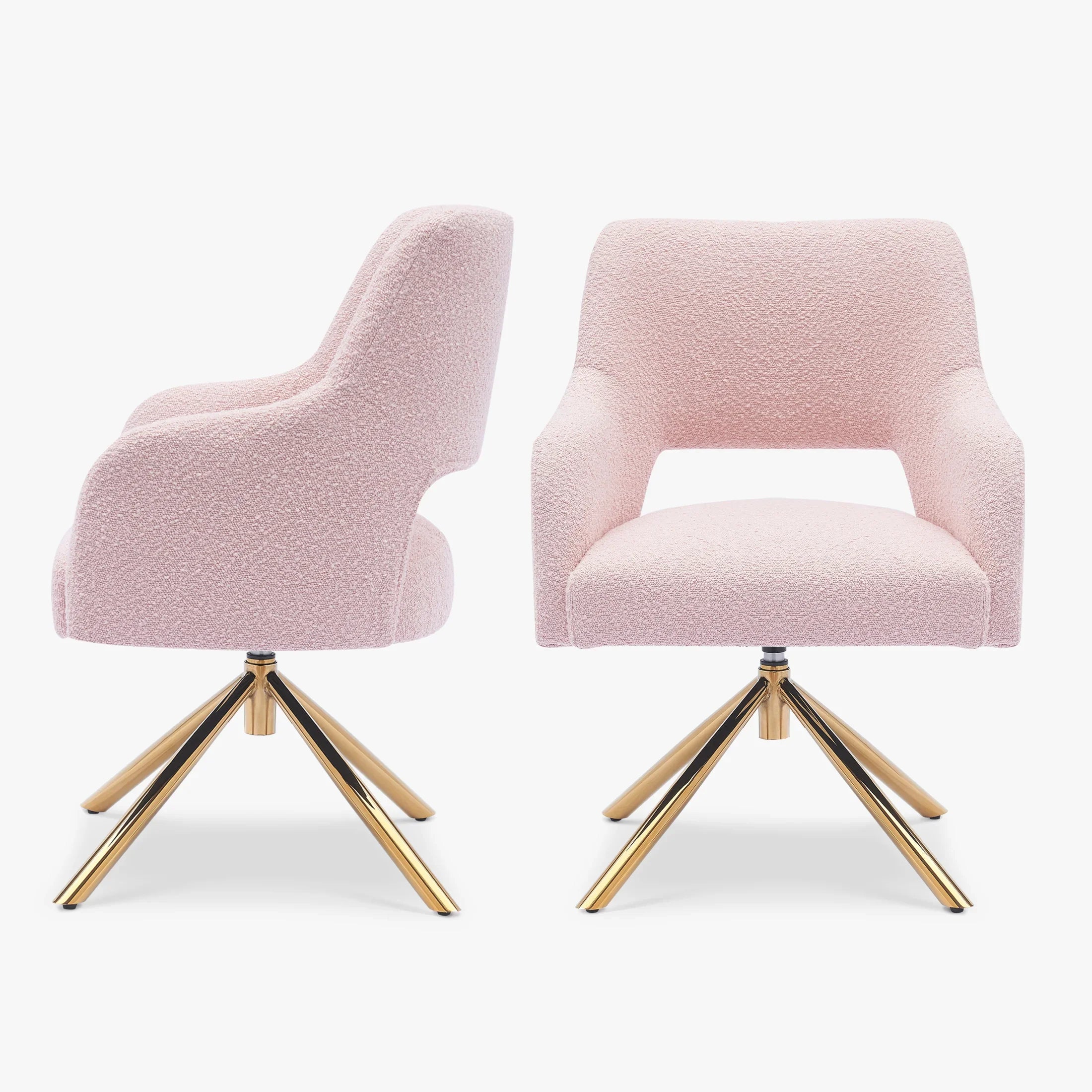Amélie Mid-Century Modern Wide Boucle Swivel Accent Arm Chair (Set of 2)