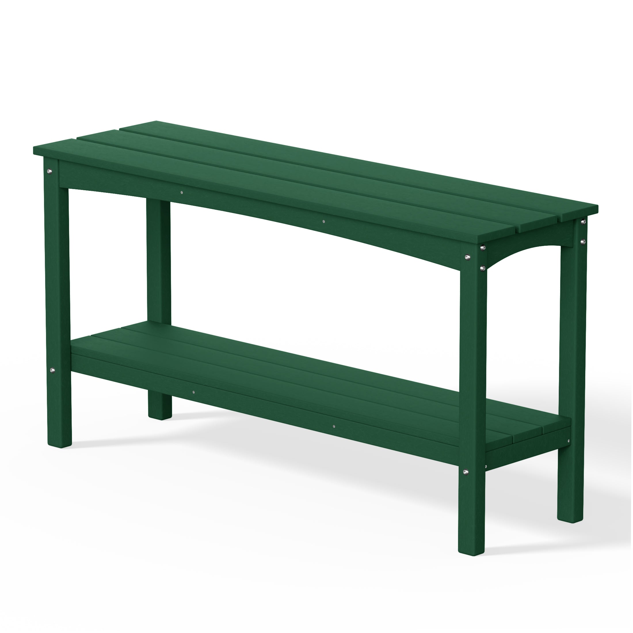 Paradise 55" Outdoor Patio HDPE Adirondack 2-Tier Shelf Console Table
