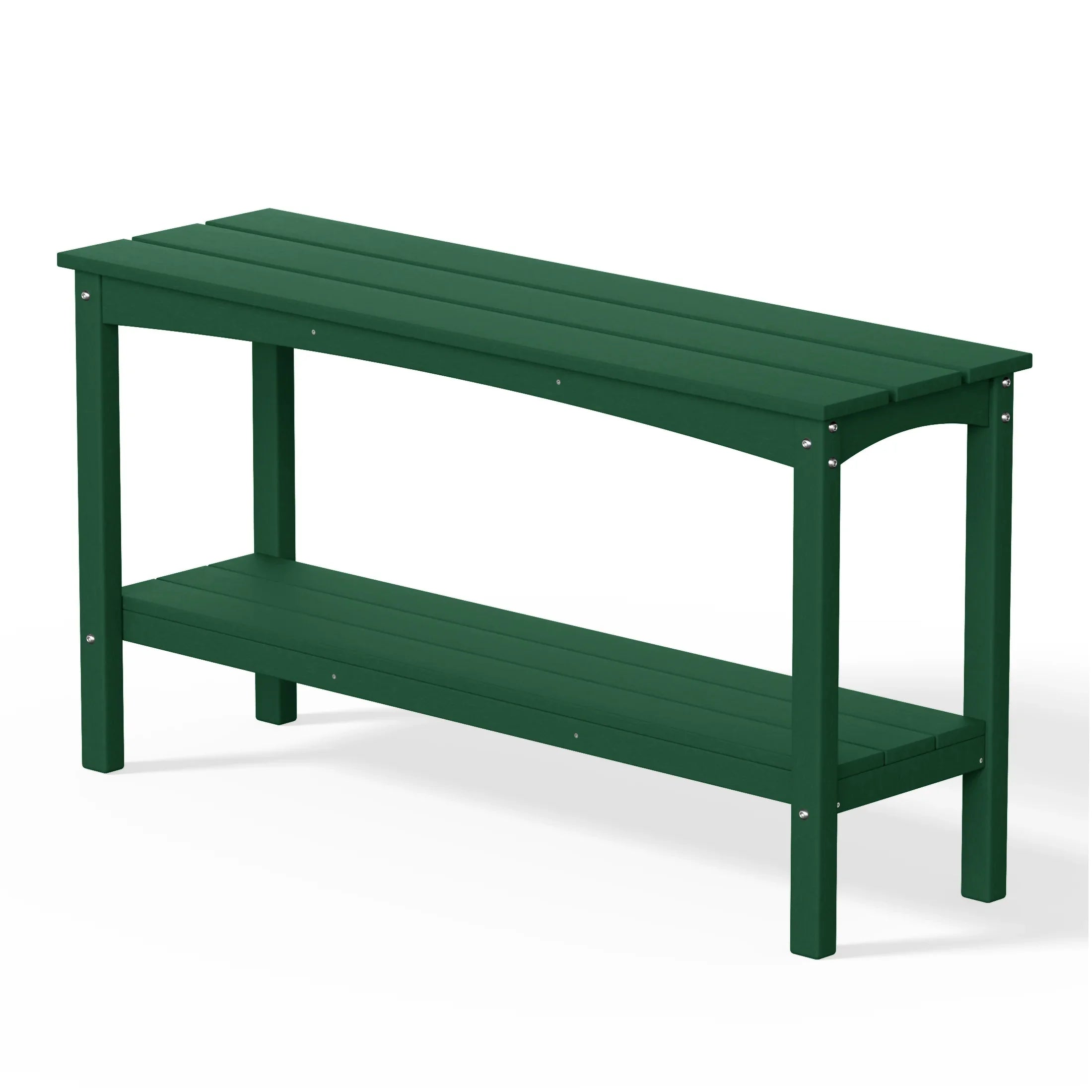 Paradise 55" Outdoor Patio HDPE Adirondack 2-Tier Shelf Console Table