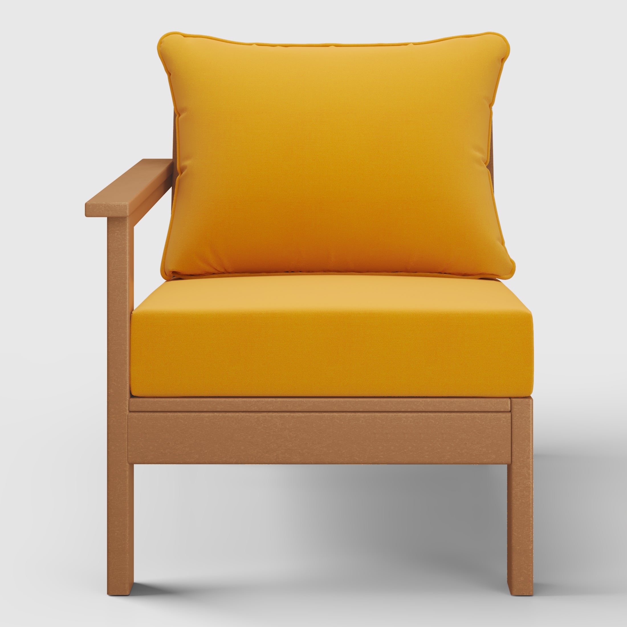 Portsmouth Outdoor Patio HDPE Left Arm Sectional Corner Club Chair with Patio Cushions