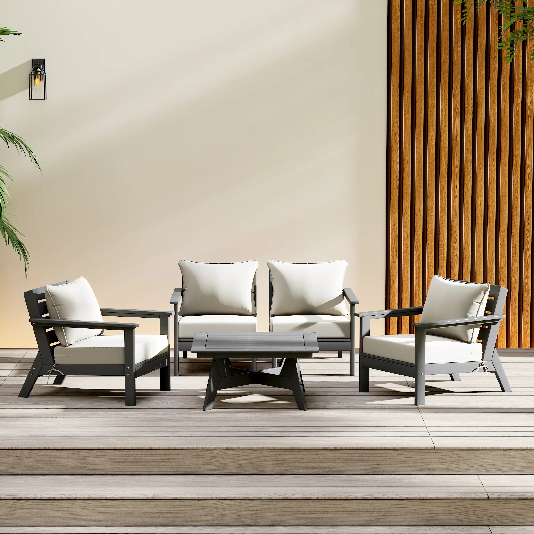 Portsmouth Outdoor 5-Piece Modular Sectional Patio Furniture Sofa Set