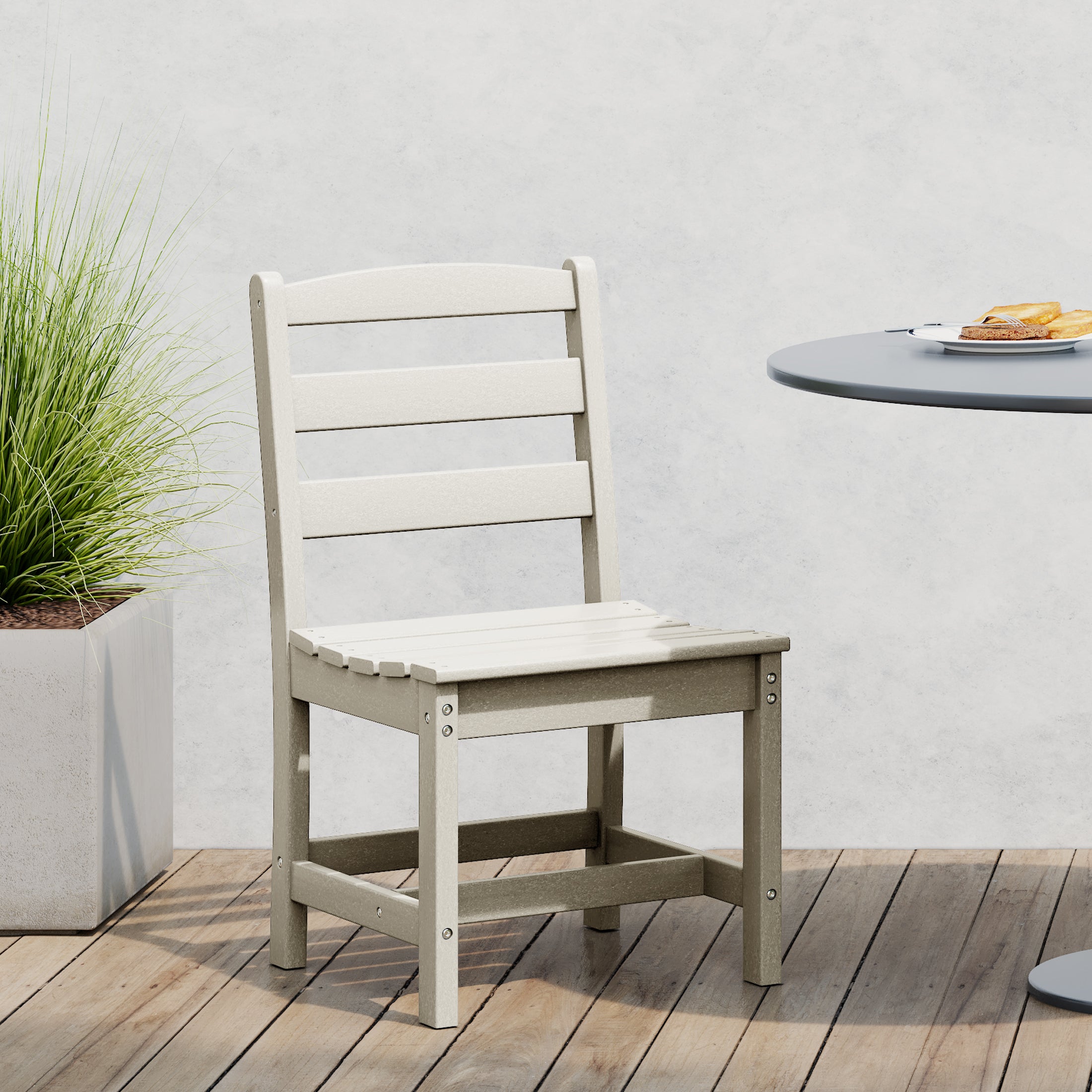 Palms Outdoor HDPE Patio Classic Armless Dining Side Chair