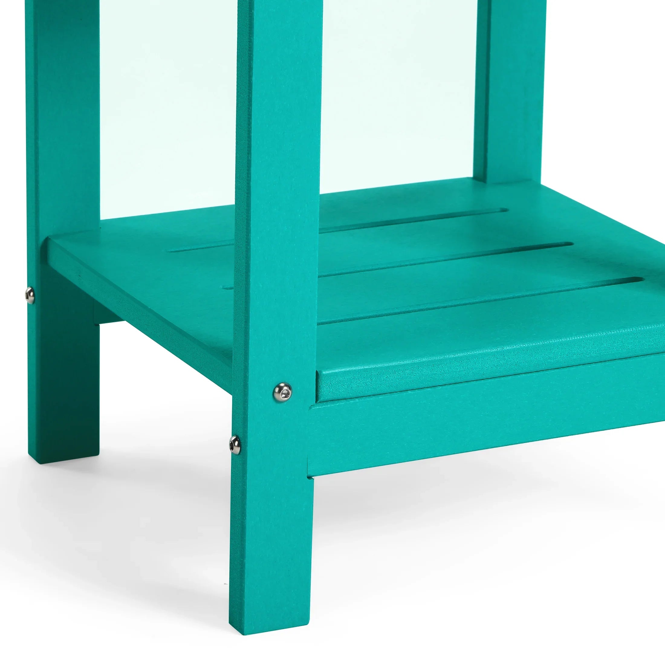 Lago 2-Tier Outdoor HDPE Modern Adirondack Square Patio Side Table