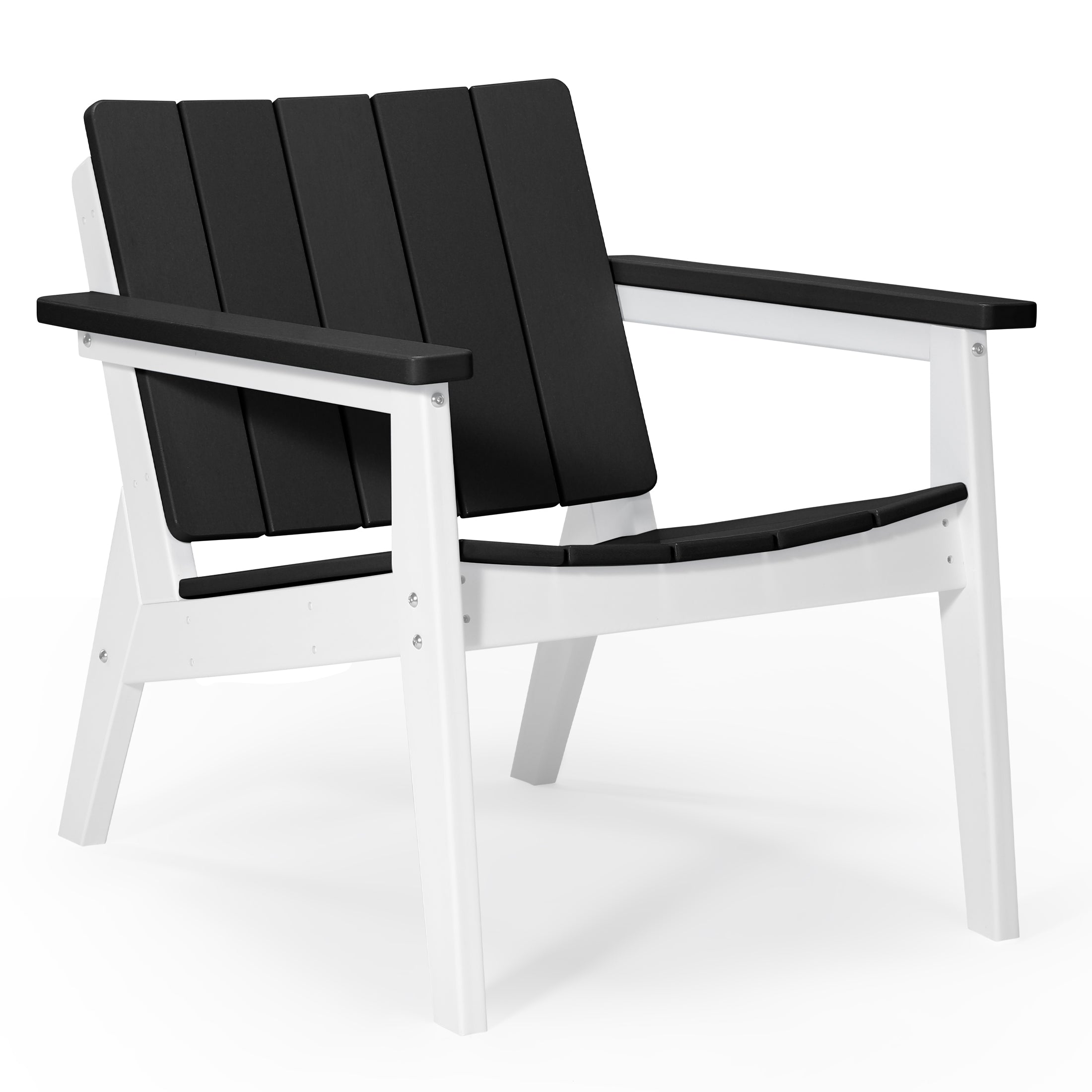 Seaside 3-Piece Outdoor HDPE Conversation Set with Deep Seating Chairs and Round Side Table