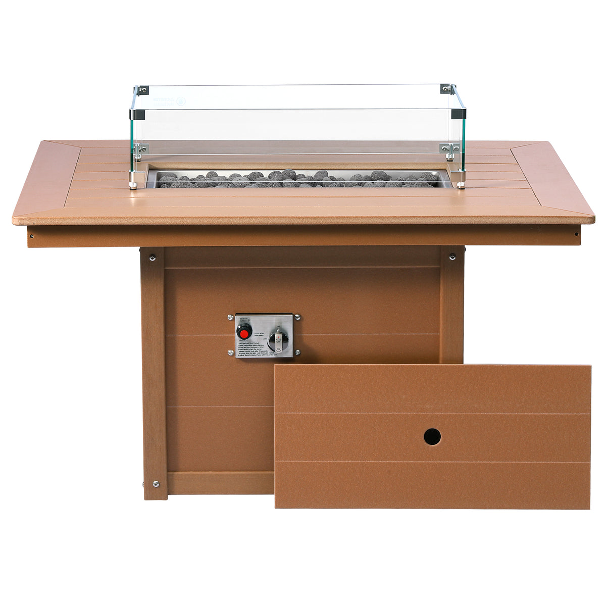 Sol 46" Modern Outdoor 55,000 BTU Patio Gas Propane Rectangle Deck Fire Pit Table