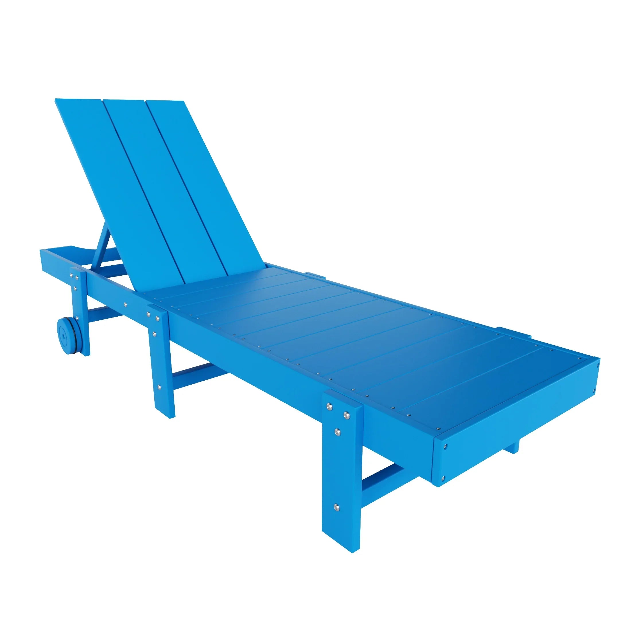 Palms Modern Poly Reclining Chaise Lounge With Wheels