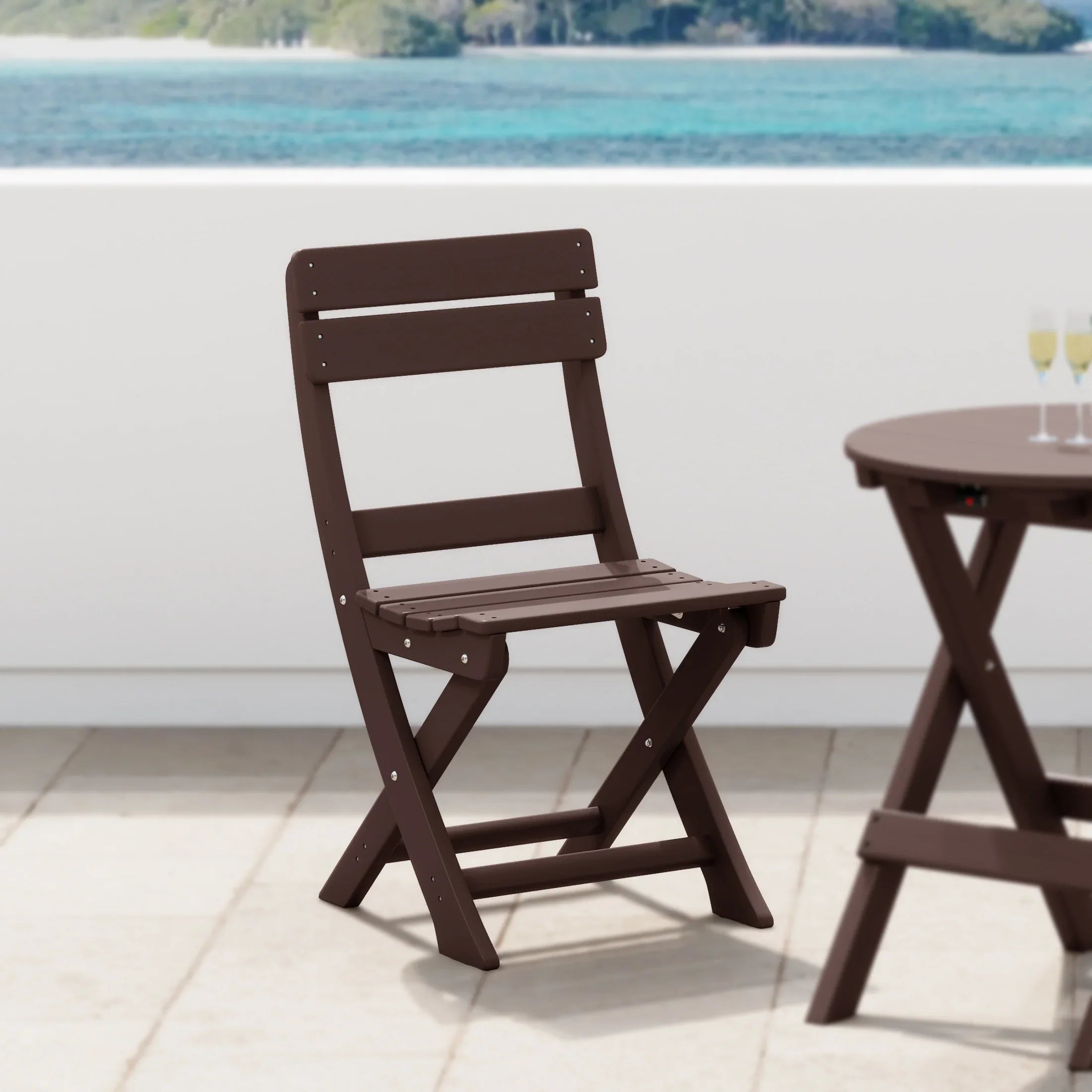 Paradise HDPE Outdoor Patio Modern Folding Dining Chair