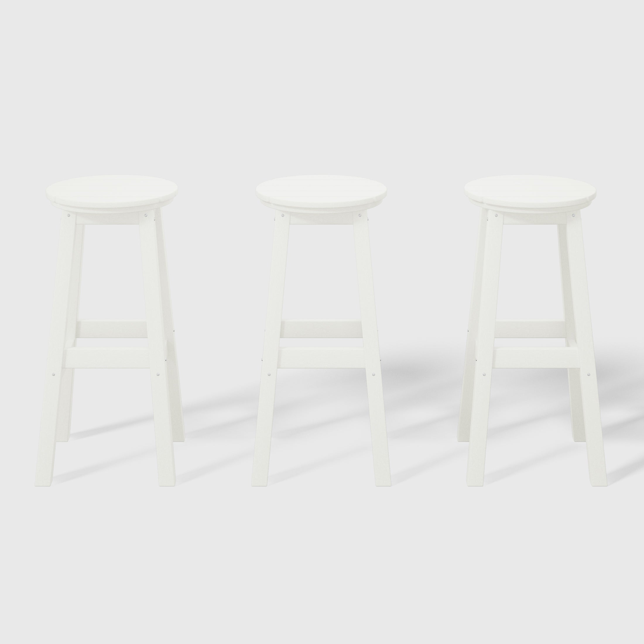 Paradise 29" HDPE Outdoor Patio Round Bar Stool Set of 3