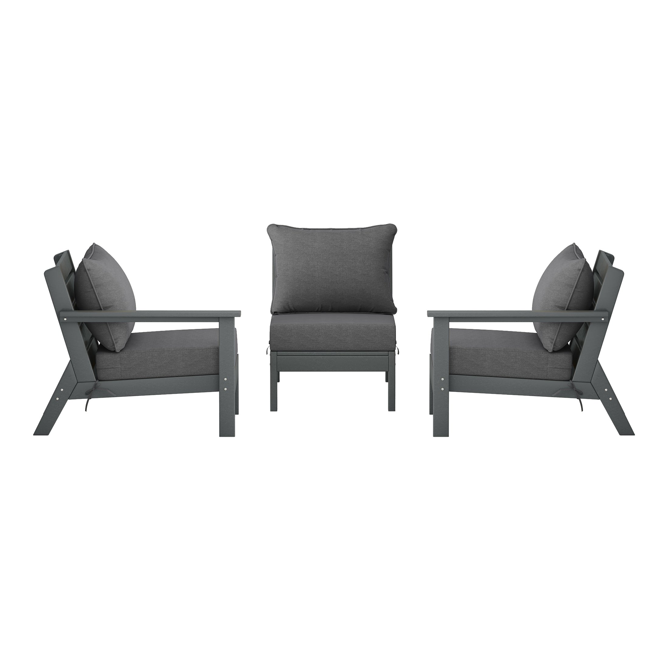 Portsmouth Outdoor Patio HDPE Sectional Sofa with Patio Cushions