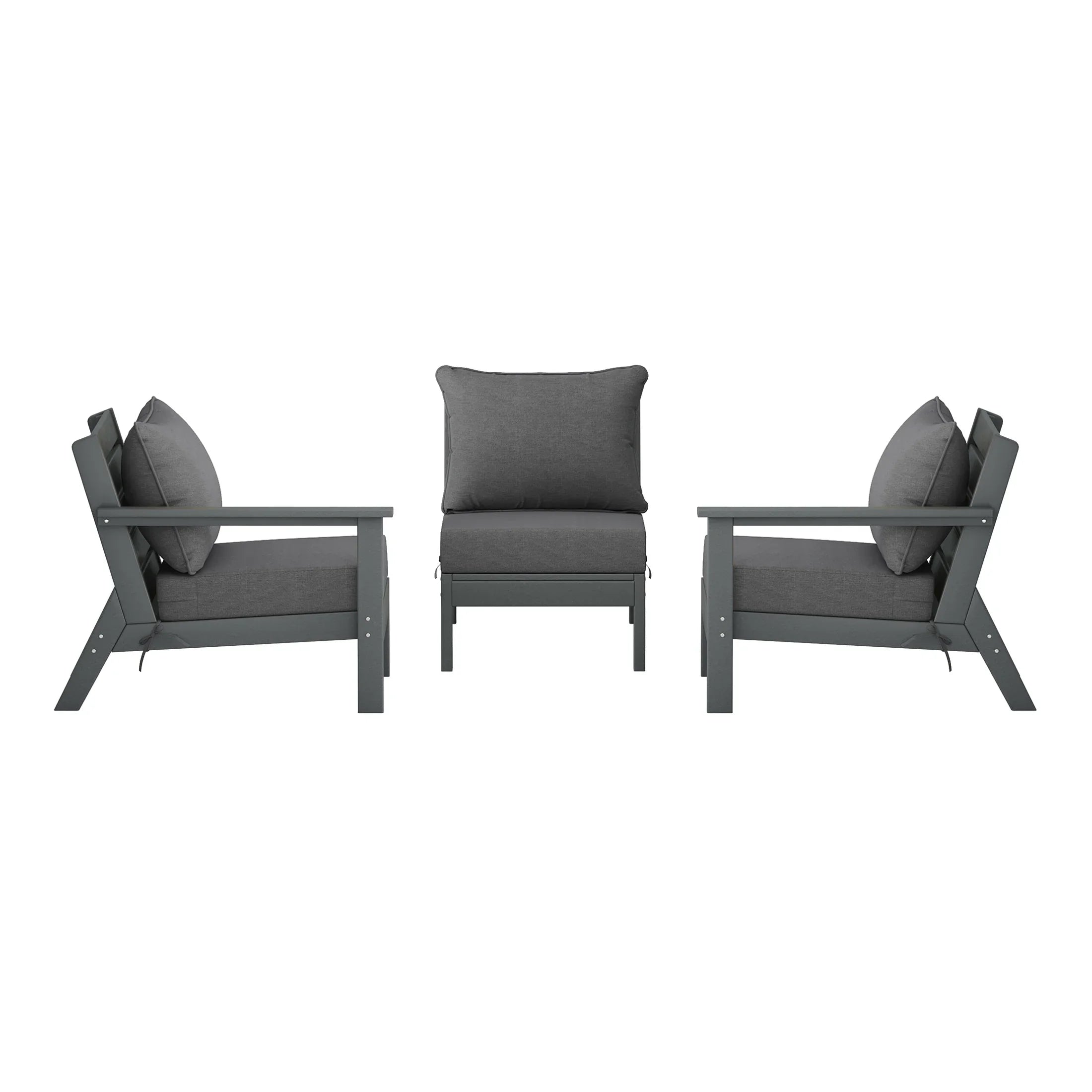 Portsmouth Outdoor Patio HDPE Sectional Sofa with Patio Cushions