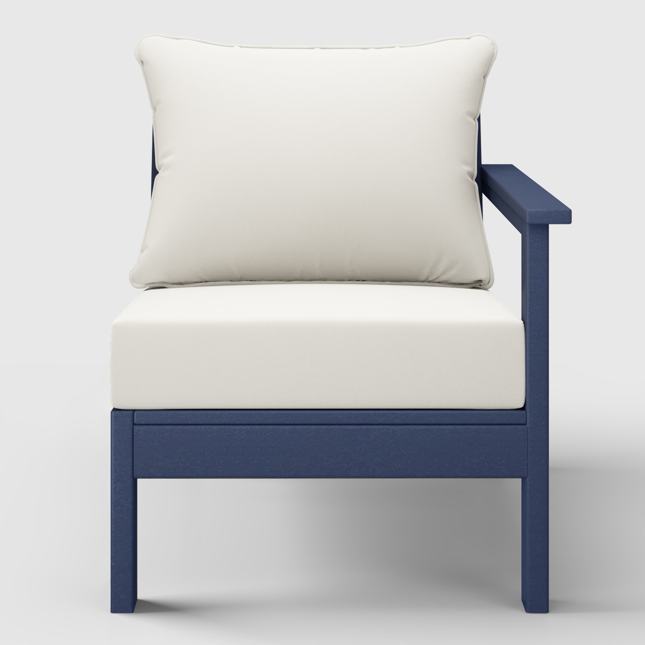 Portsmouth Outdoor Patio HDPE Right Arm Sectional Corner Club Chair with Patio Cushions