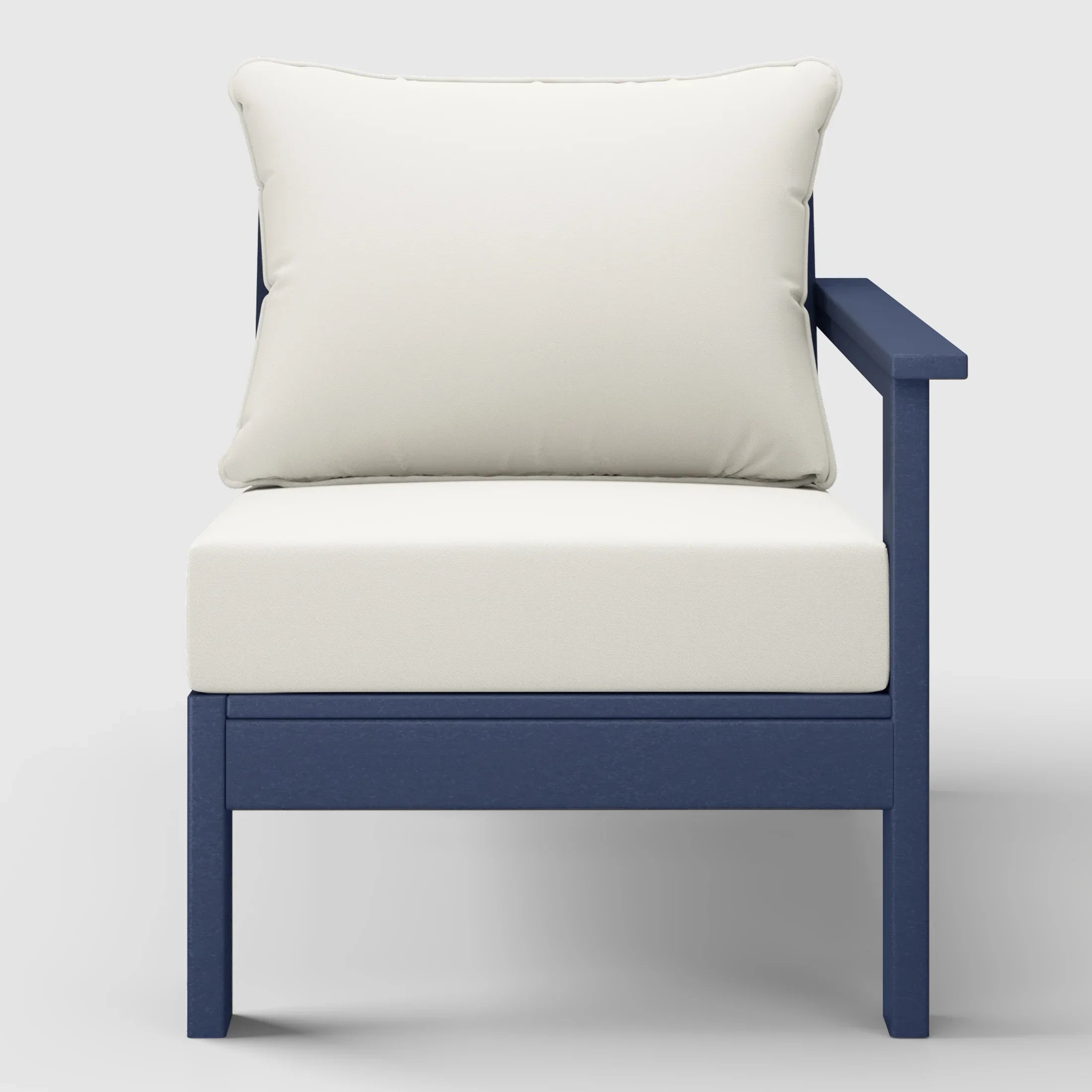 Portsmouth Outdoor Patio HDPE Right Arm Sectional Corner Club Chair with Patio Cushions