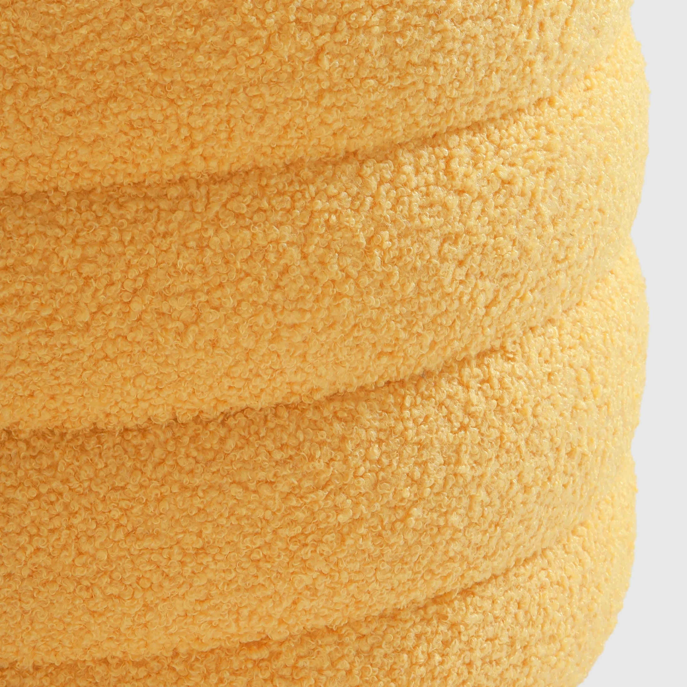 Celine Mid-Century Modern Faux Sherpa Round Storage Ottoman