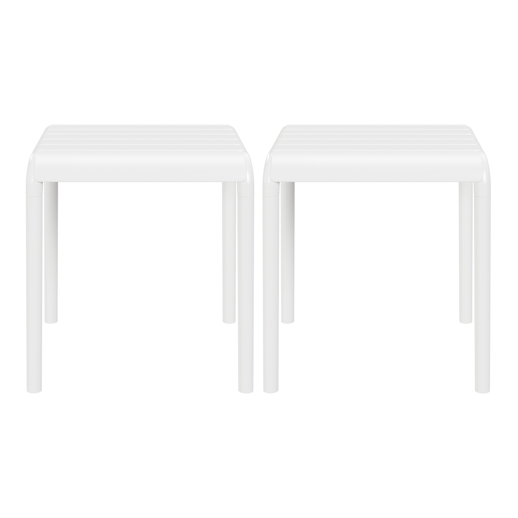 Sunshine Plastic Modern Outdoor Patio Accent Side Tables (Set of 2)