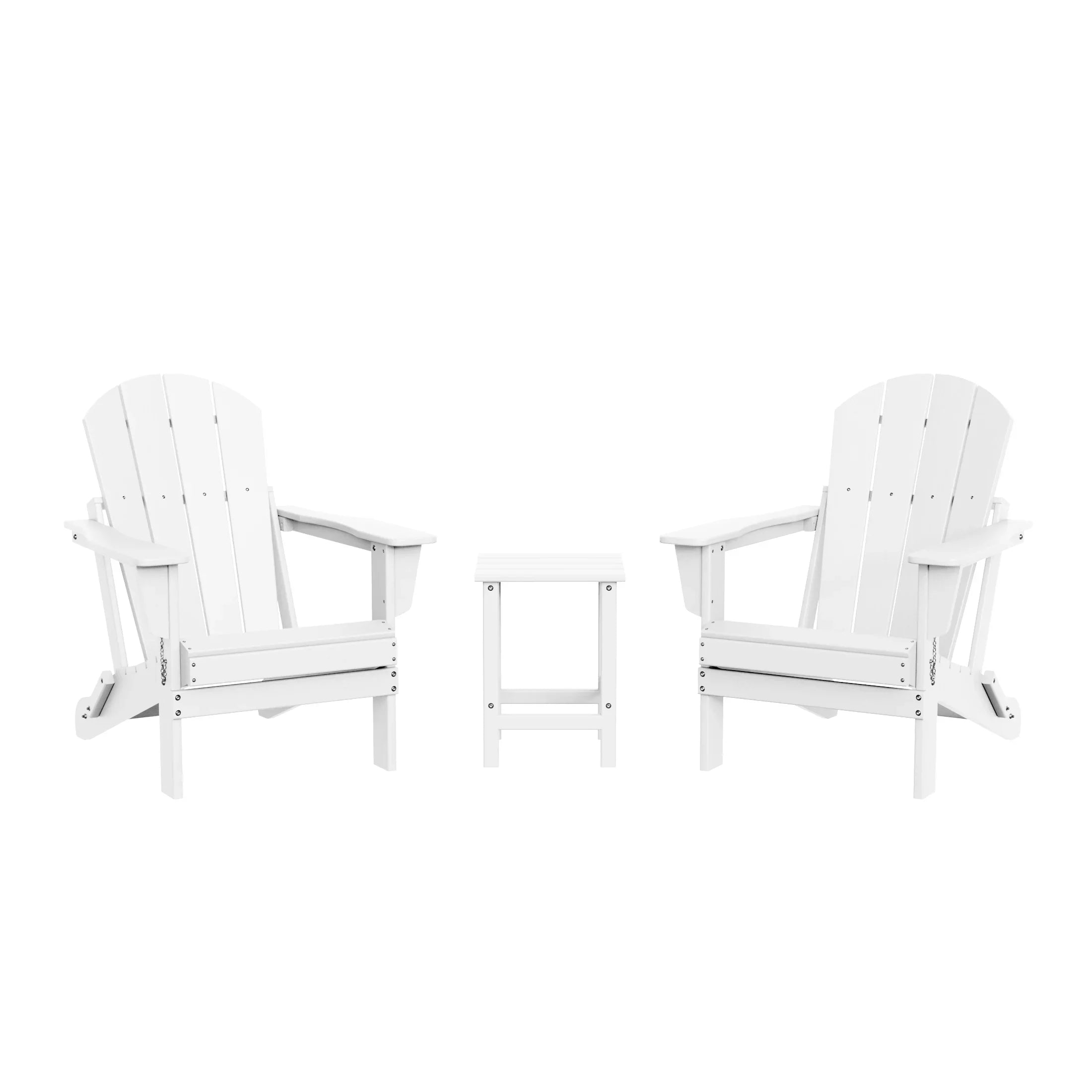 Paradise 3-Piece set Outdoor / Patio Poly Adirondack chair set with a side table ( 2 seater )