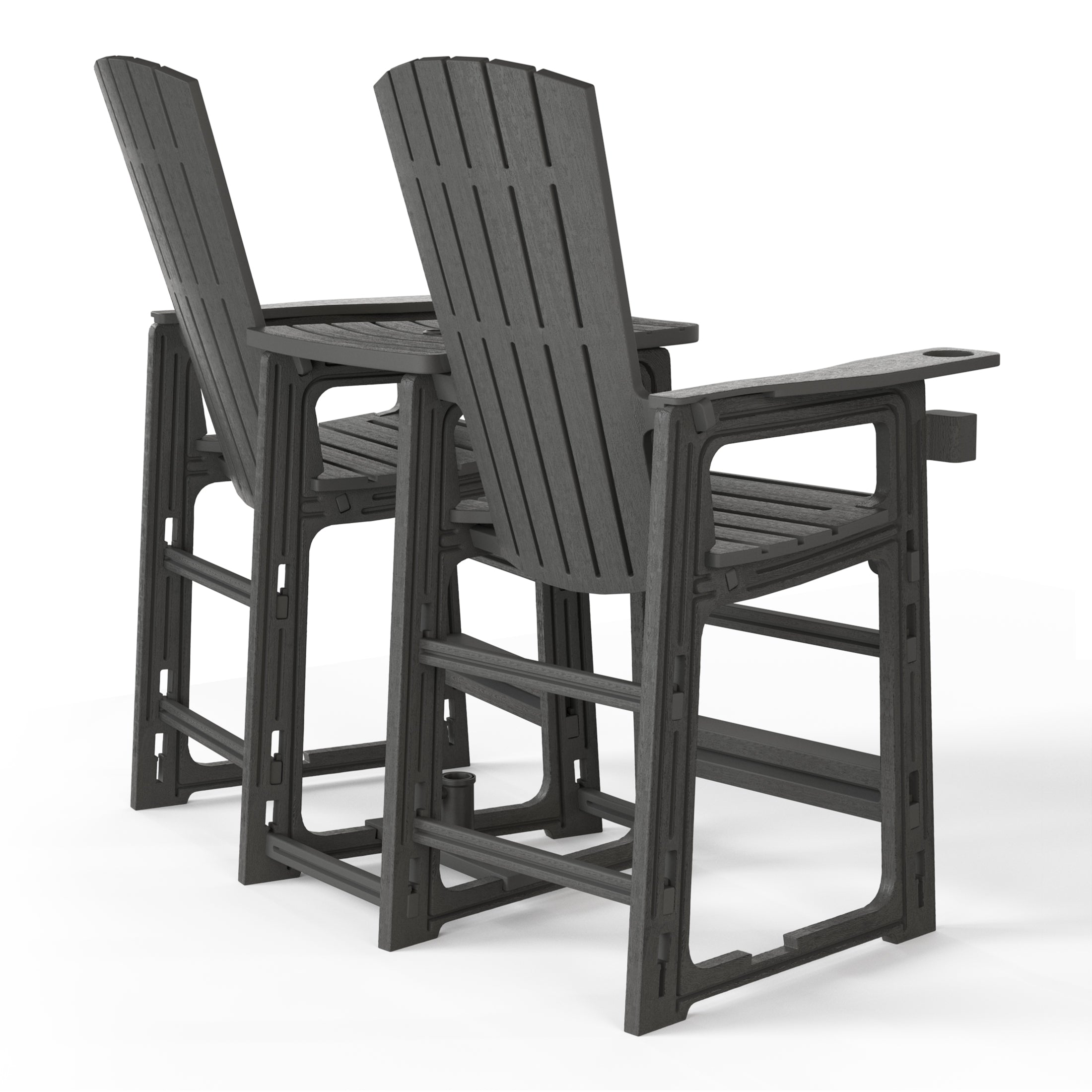 Cayman Outdoor Tall Adirondack Chairs With Connecting Table Tray (Set of 2)
