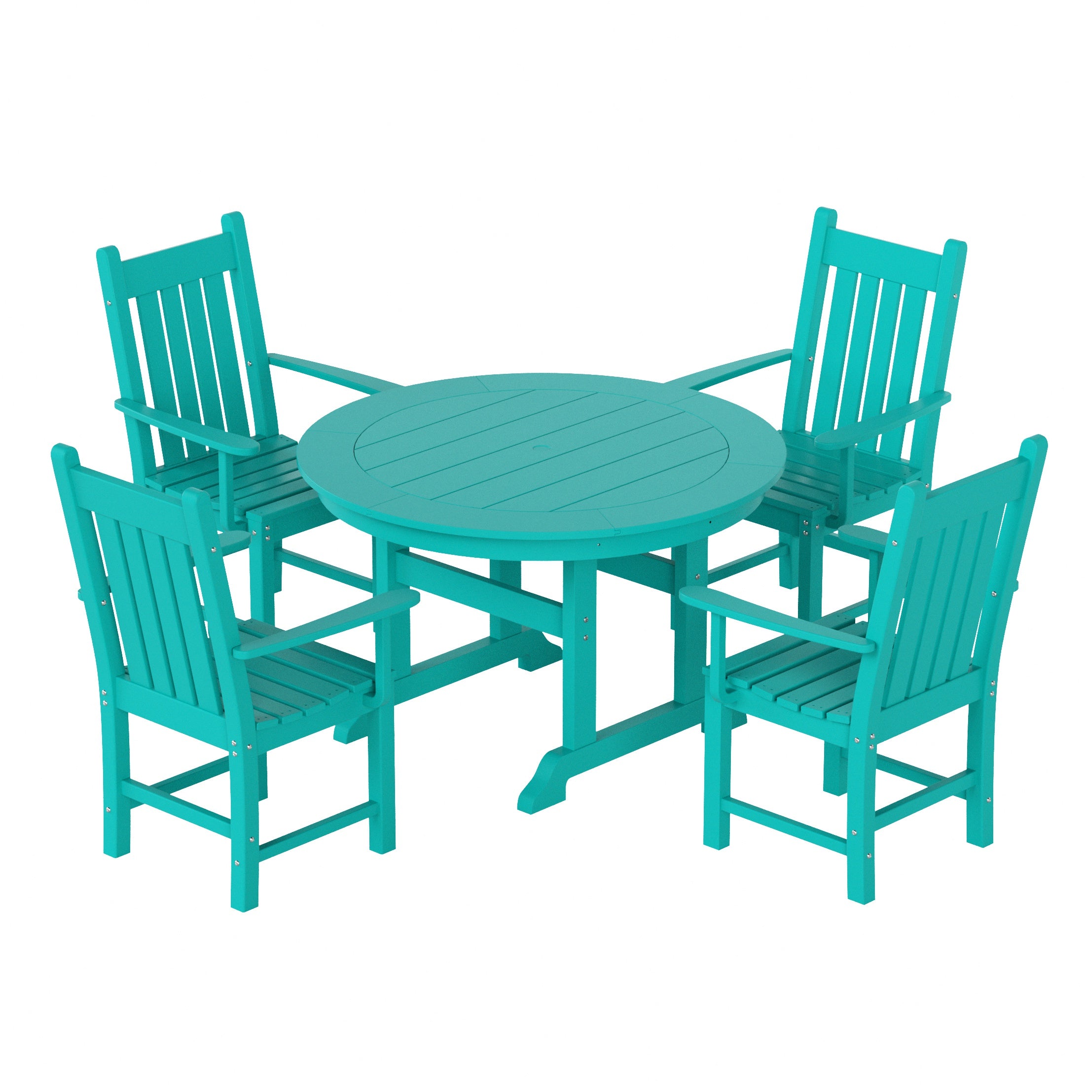 Paradise 5 Piece Outdoor Patio Dining Set Outdoor Round Table and Armchair Set