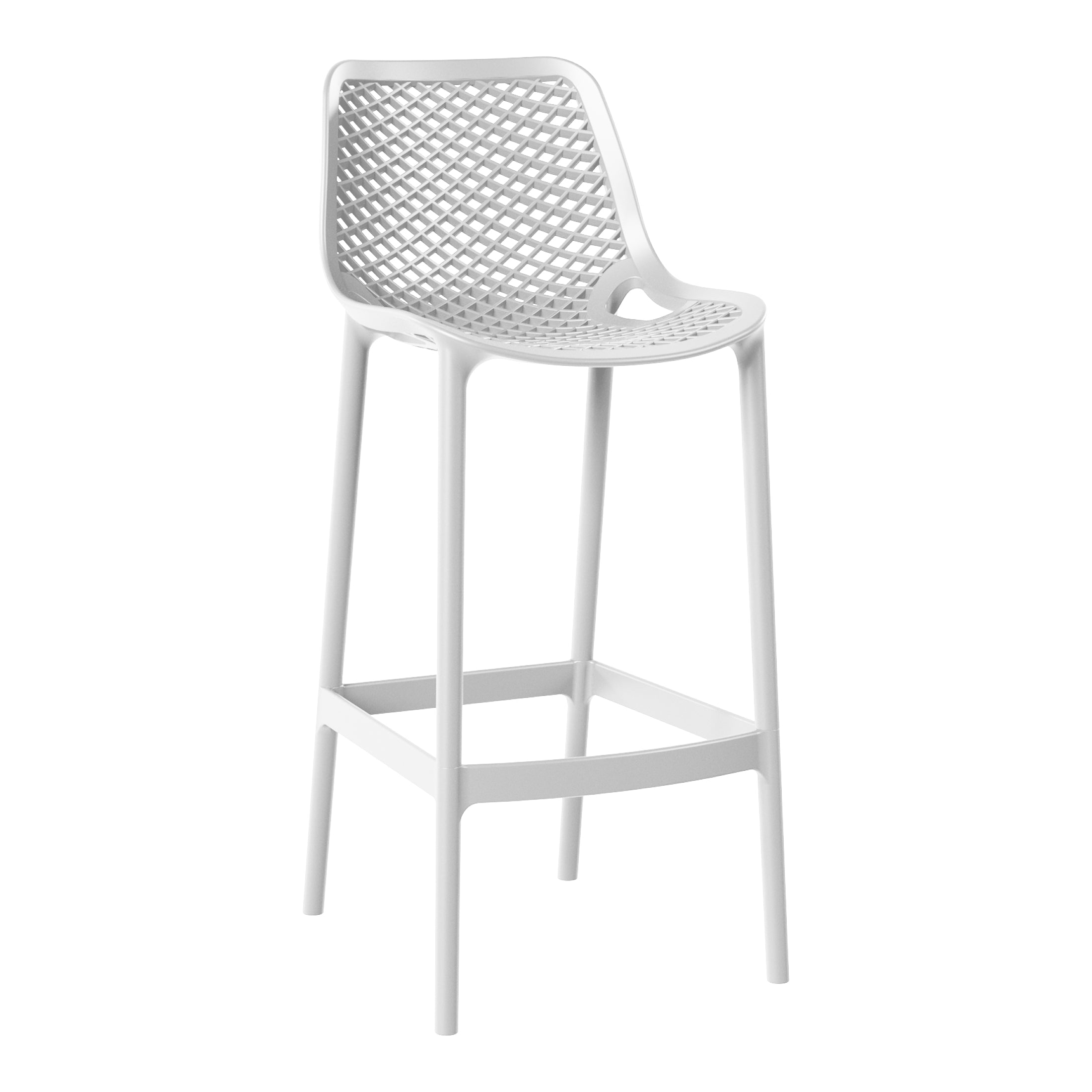 Sunshine 41.75" Outdoor Modern Polypropylene Plastic Patio Bar Height Stools (Set of 2)