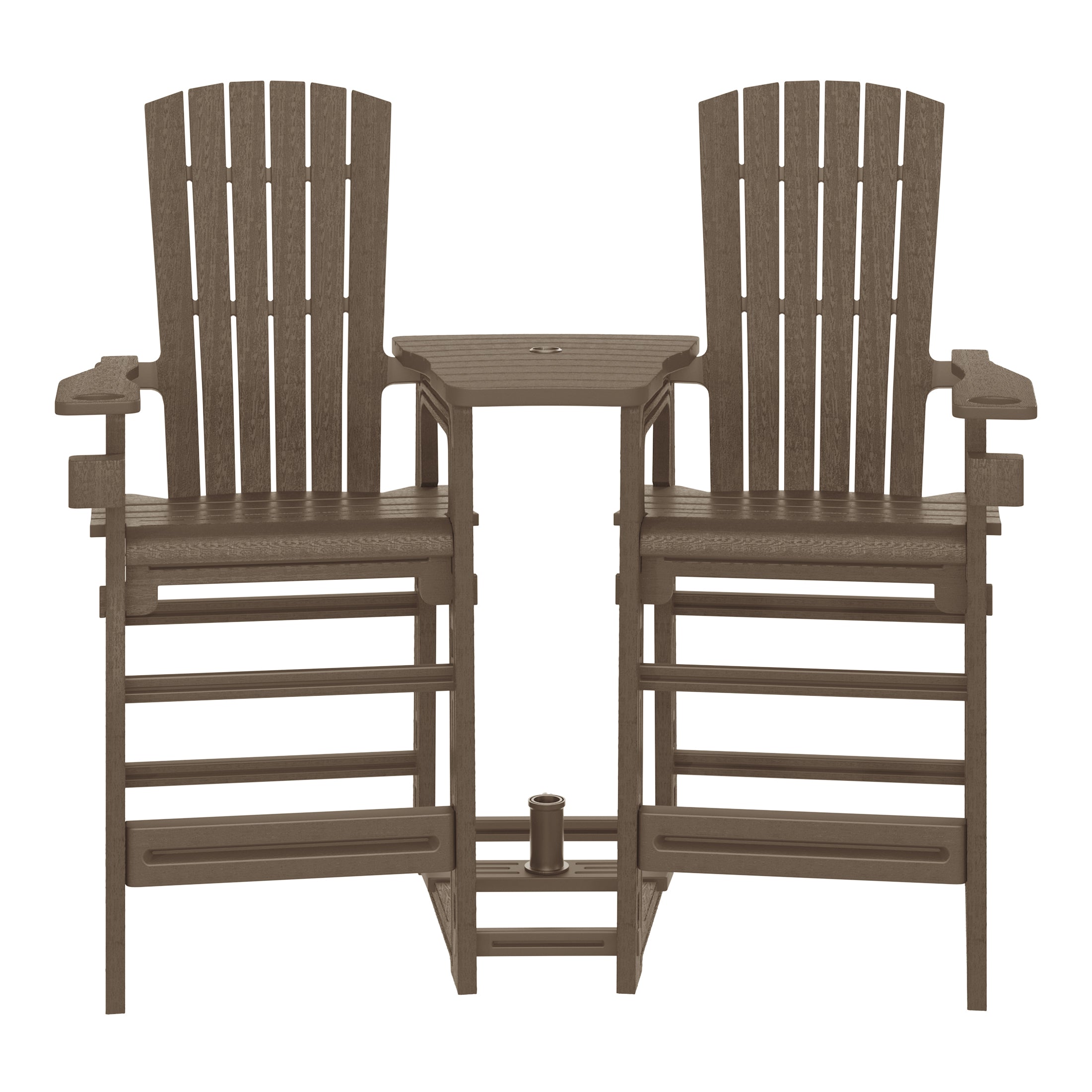 Cayman Outdoor Tall Adirondack Chairs With Connecting Table Tray (Set of 2)