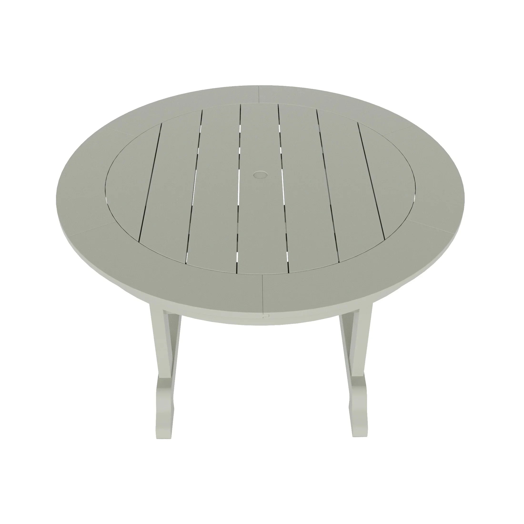 Paradise 5-Piece HDPE Round Patio Dining Table Set with Foldable Chairs