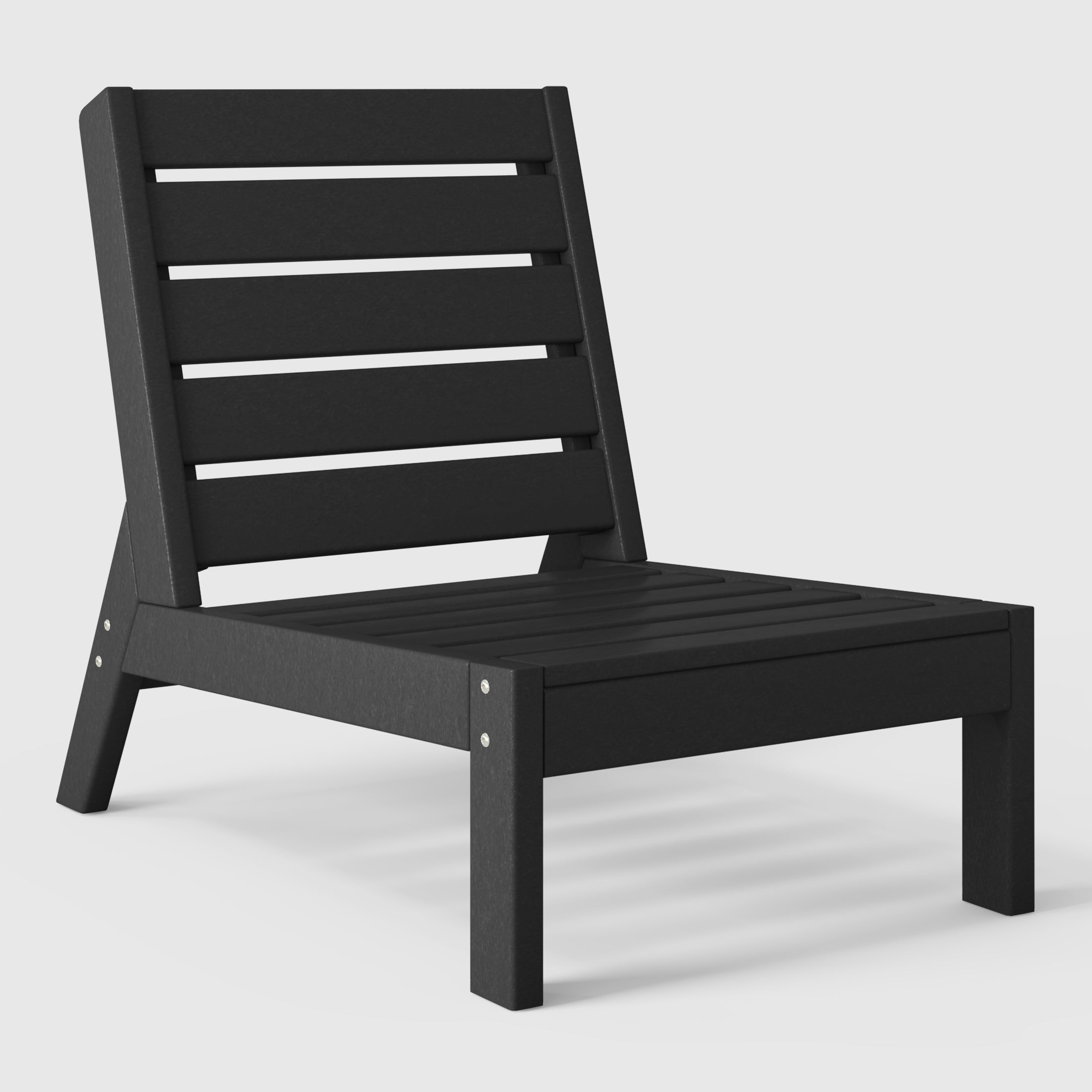 Portsmouth Outdoor HDPE Deep Seating Modular Armless Patio Chair with Patio Cushions