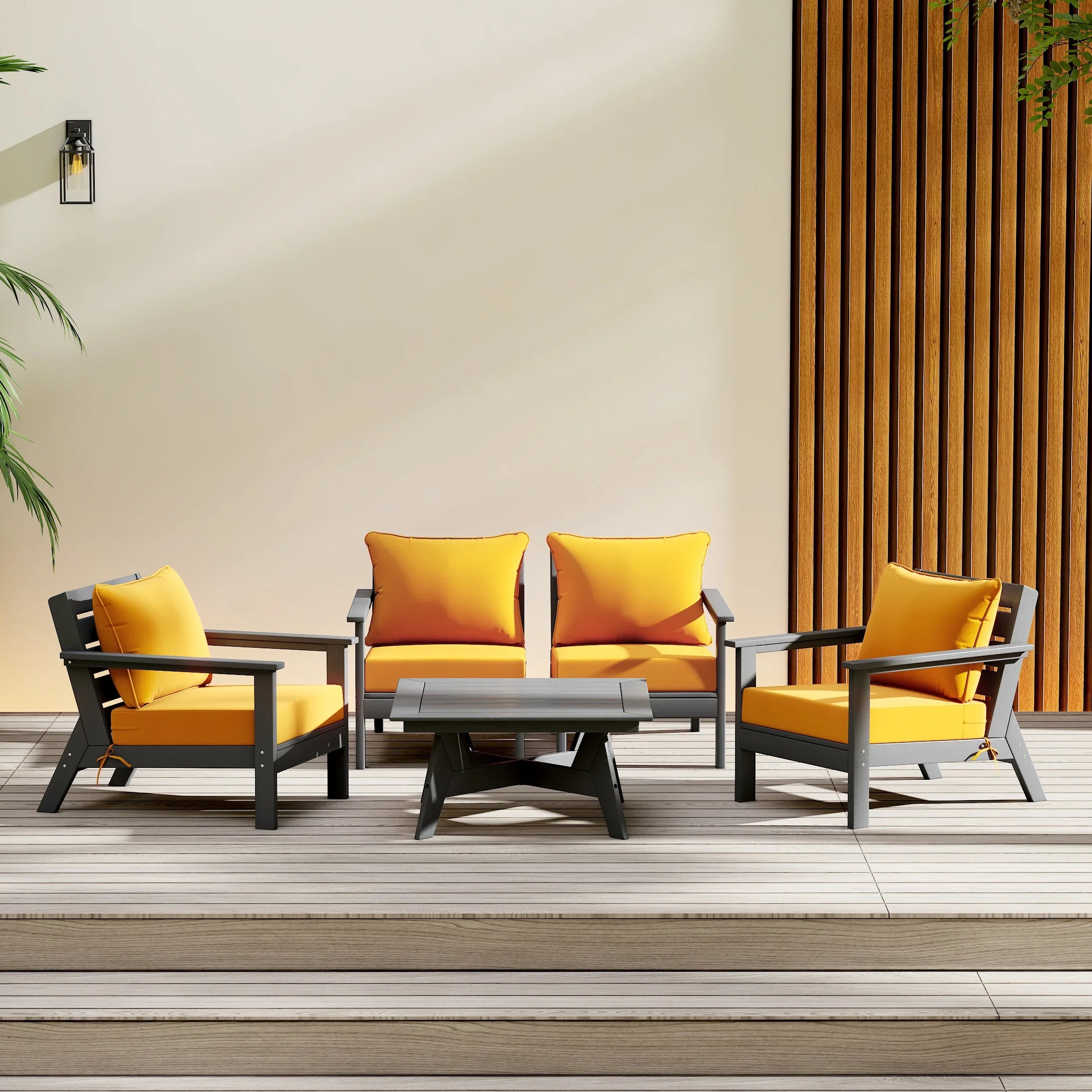 Portsmouth Outdoor 5-Piece Modular Sectional Patio Furniture Sofa Set