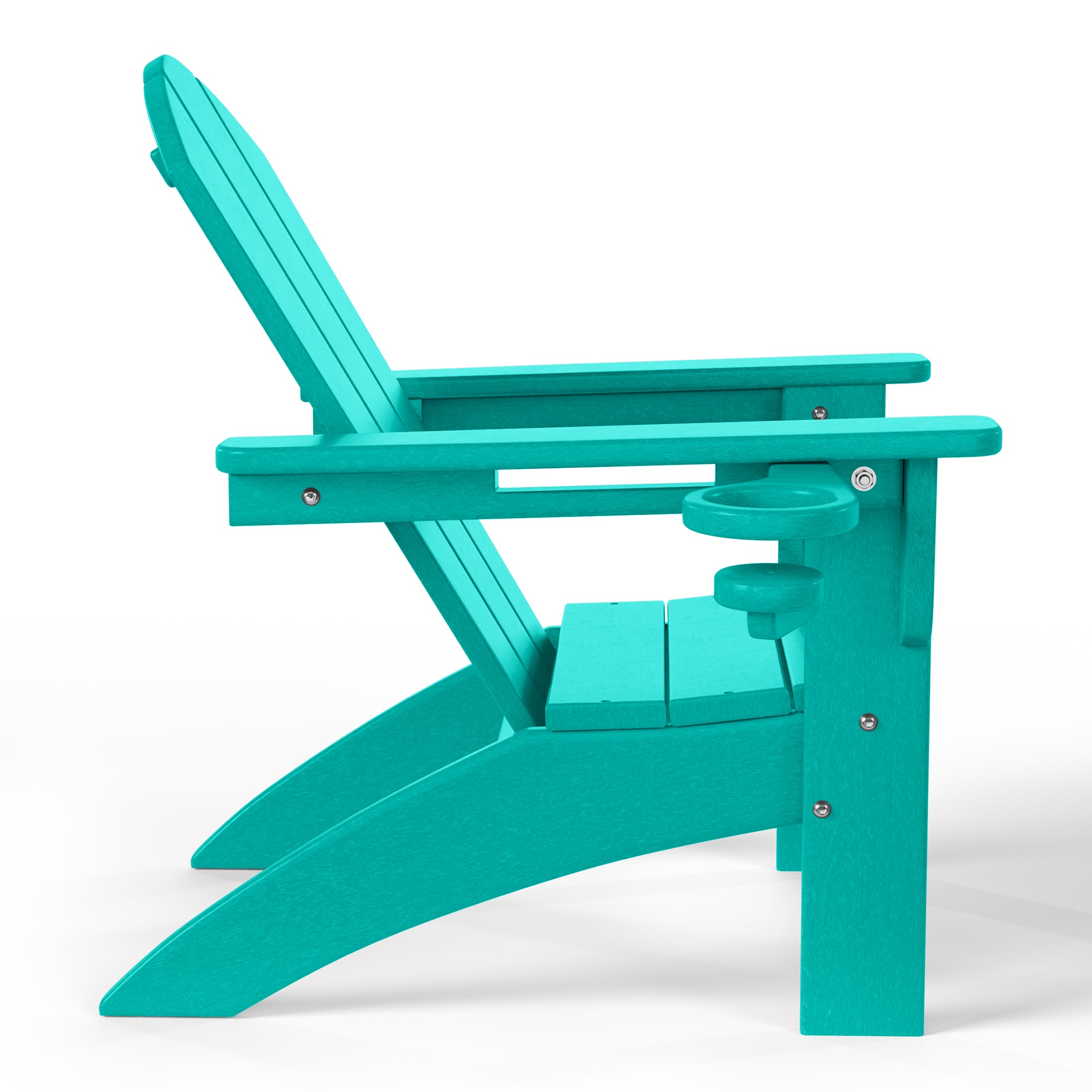 Paradise 3-Piece Kids HDPE Adirondack Chairs Set with Square Side Table and Cup Holders