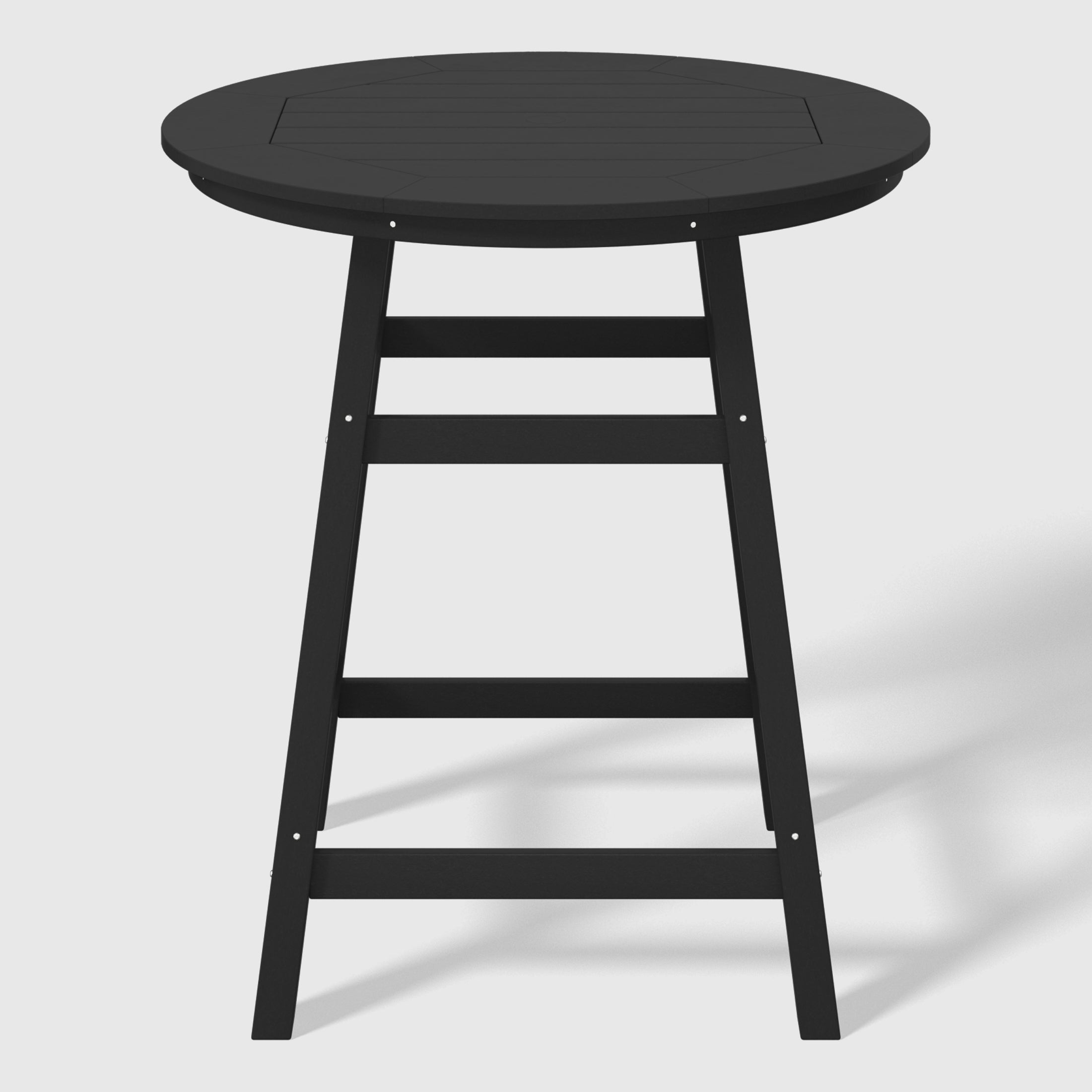 Paradise 5-Piece HDPE Outdoor Patio Dining Bar Bistro Table Set with Counter High Round Bar Stools