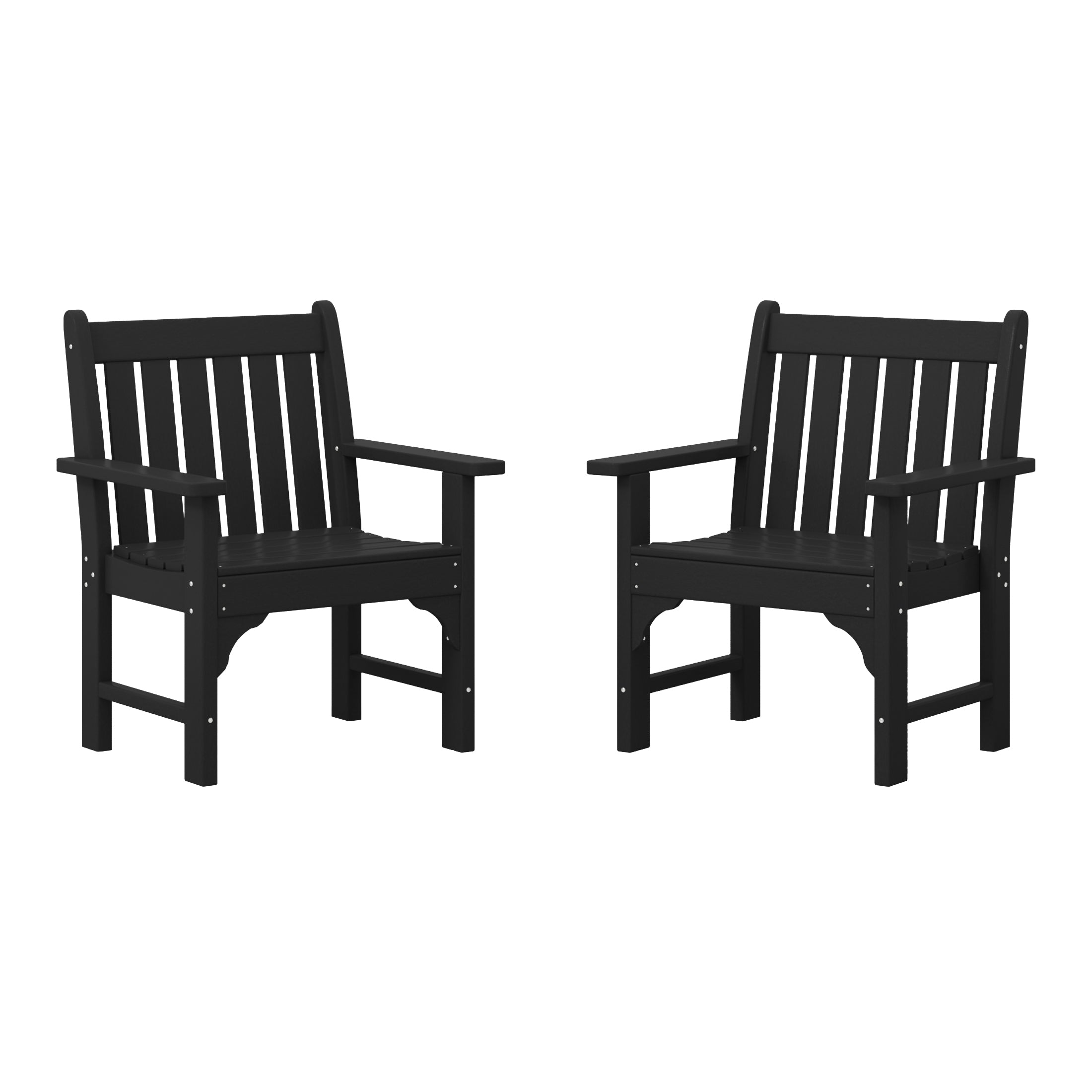 Paradise Outdoor Patio HDPE Adirondack Dining Arm Chairs (Set of 2)