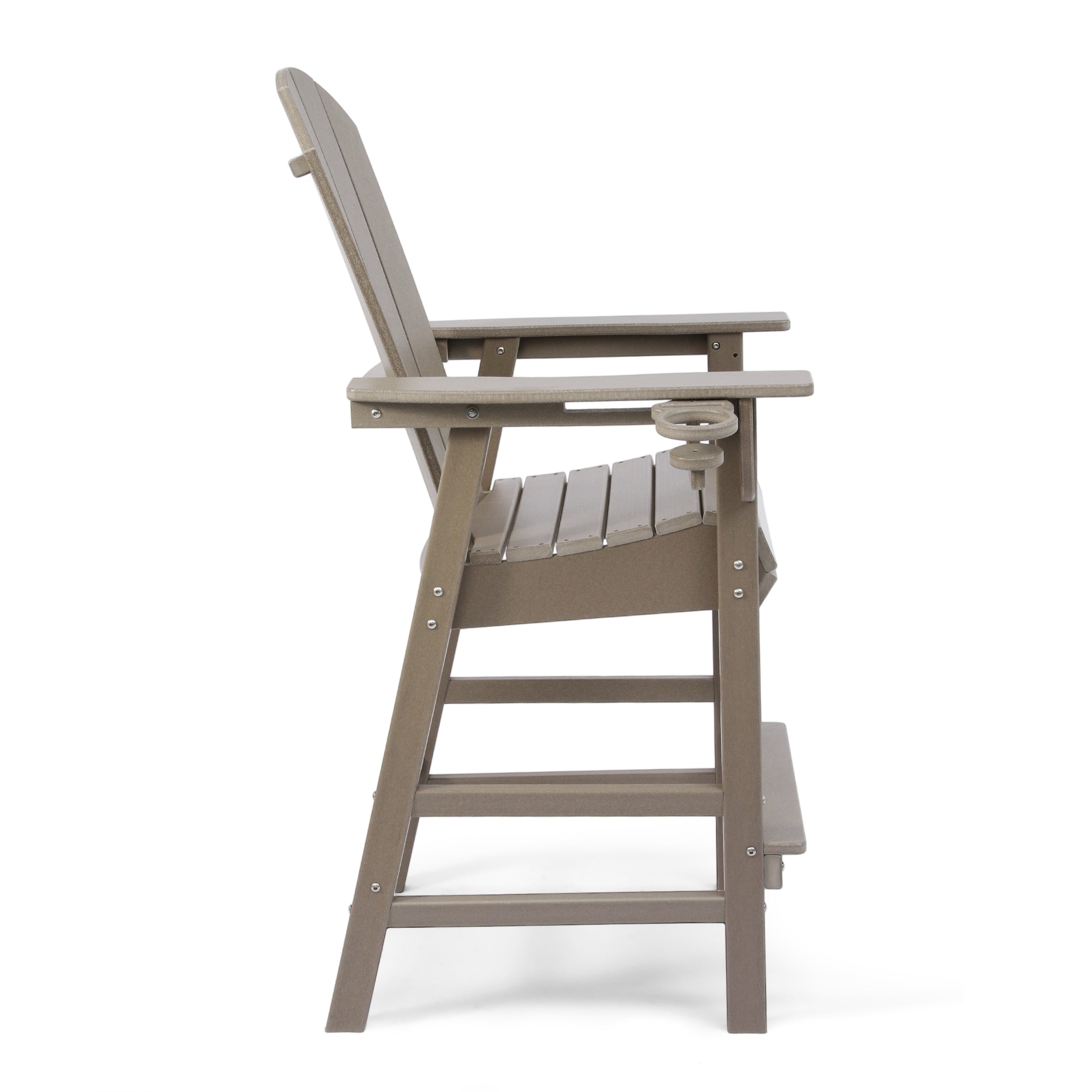 Paradise Outdoor HDPE Tall Adirondack Bar Height Chair With Cup Holder