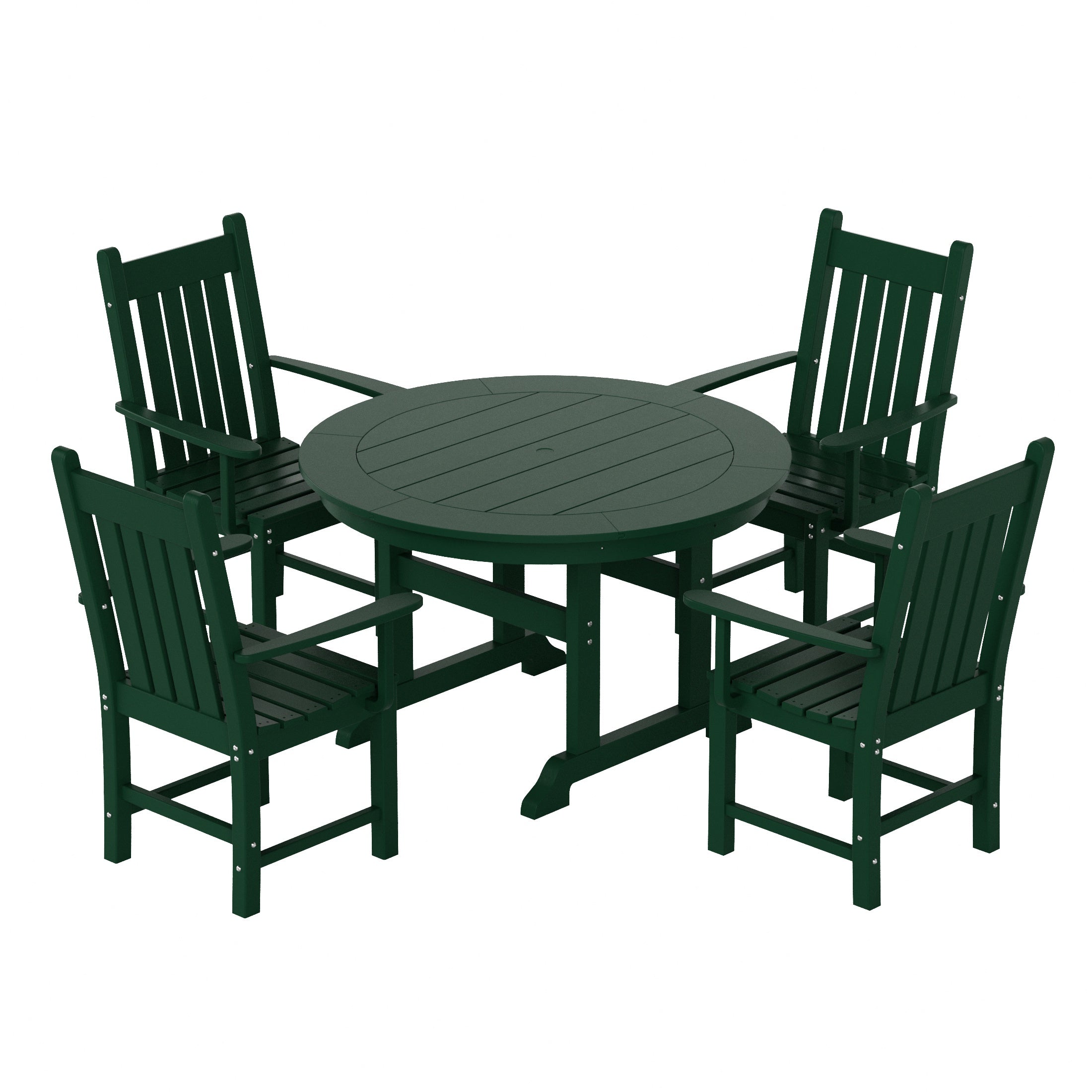 Paradise 5 Piece Outdoor Patio Dining Set Outdoor Round Table and Armchair Set