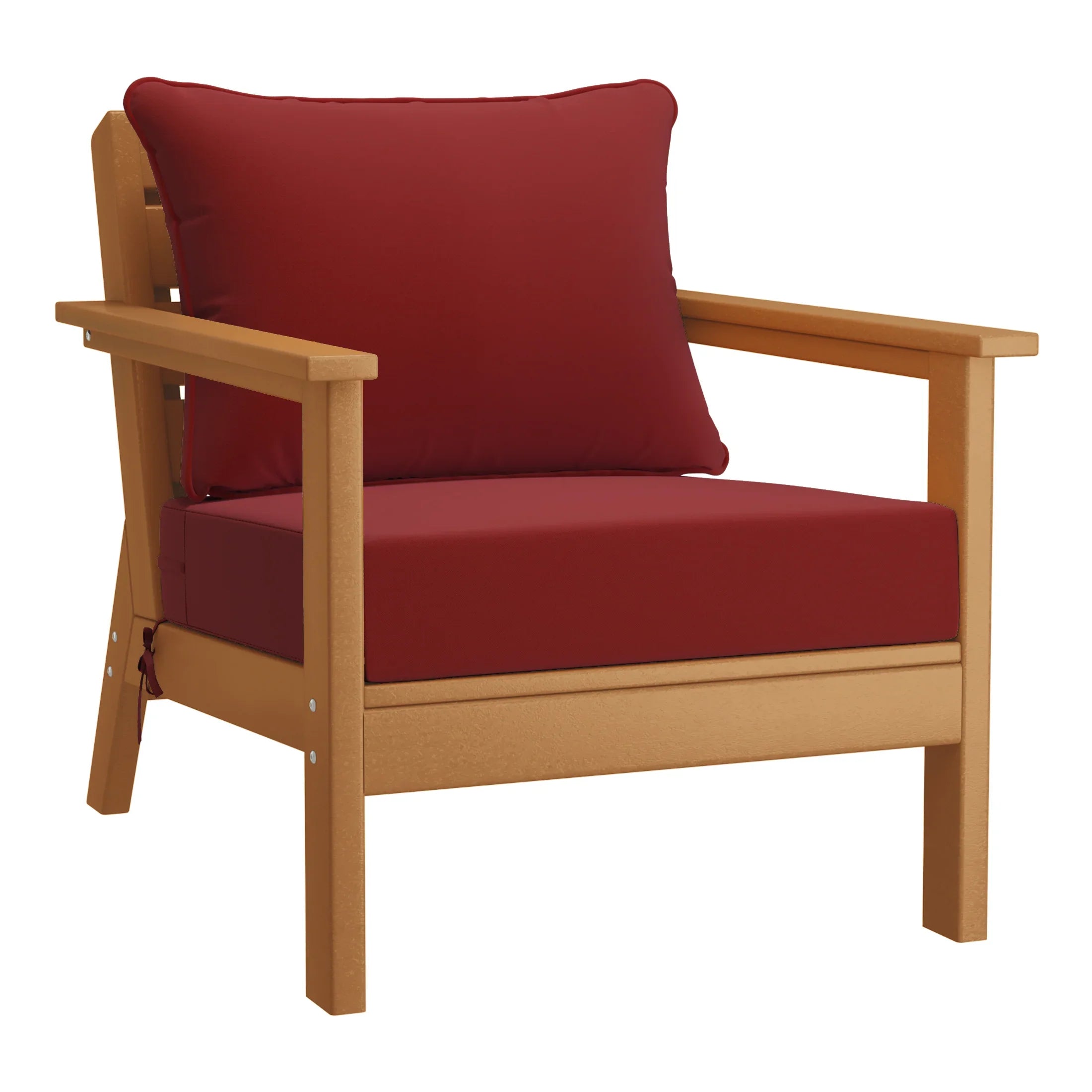 Portsmouth Outdoor Modern HDPE Patio Club Chairs with Deep Seat Cushions (Set of 2)
