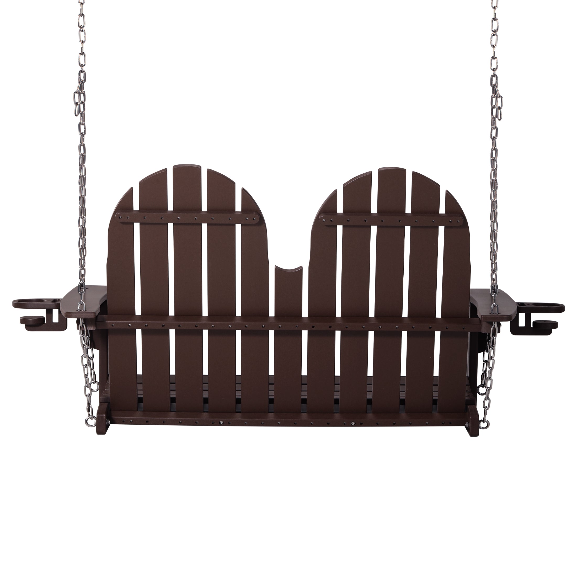 Savannah 4ft Outdoor HDPE Poly Farmhouse Hanging Porch Swing With Cup Holders
